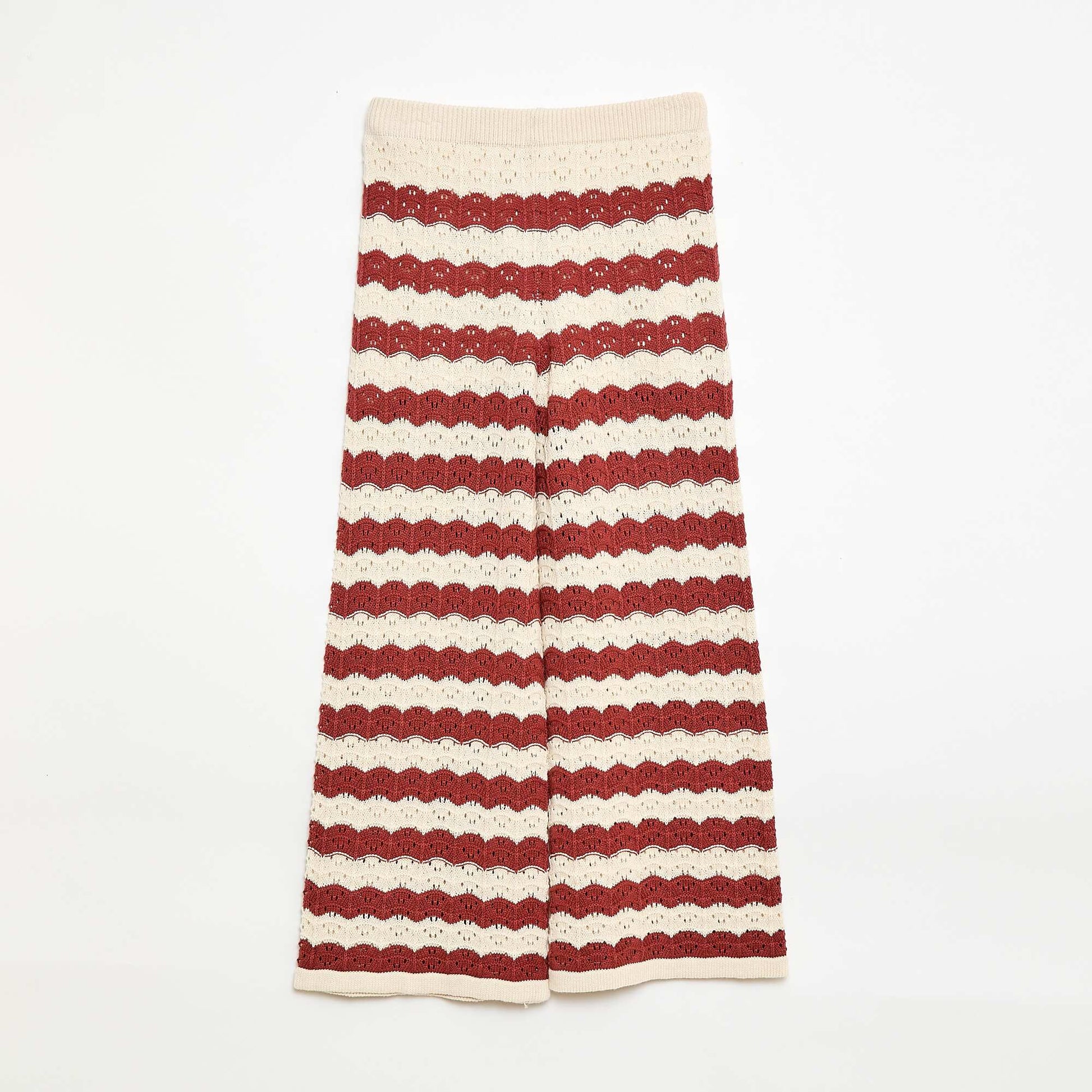 Flared Crochet Pants BROWN