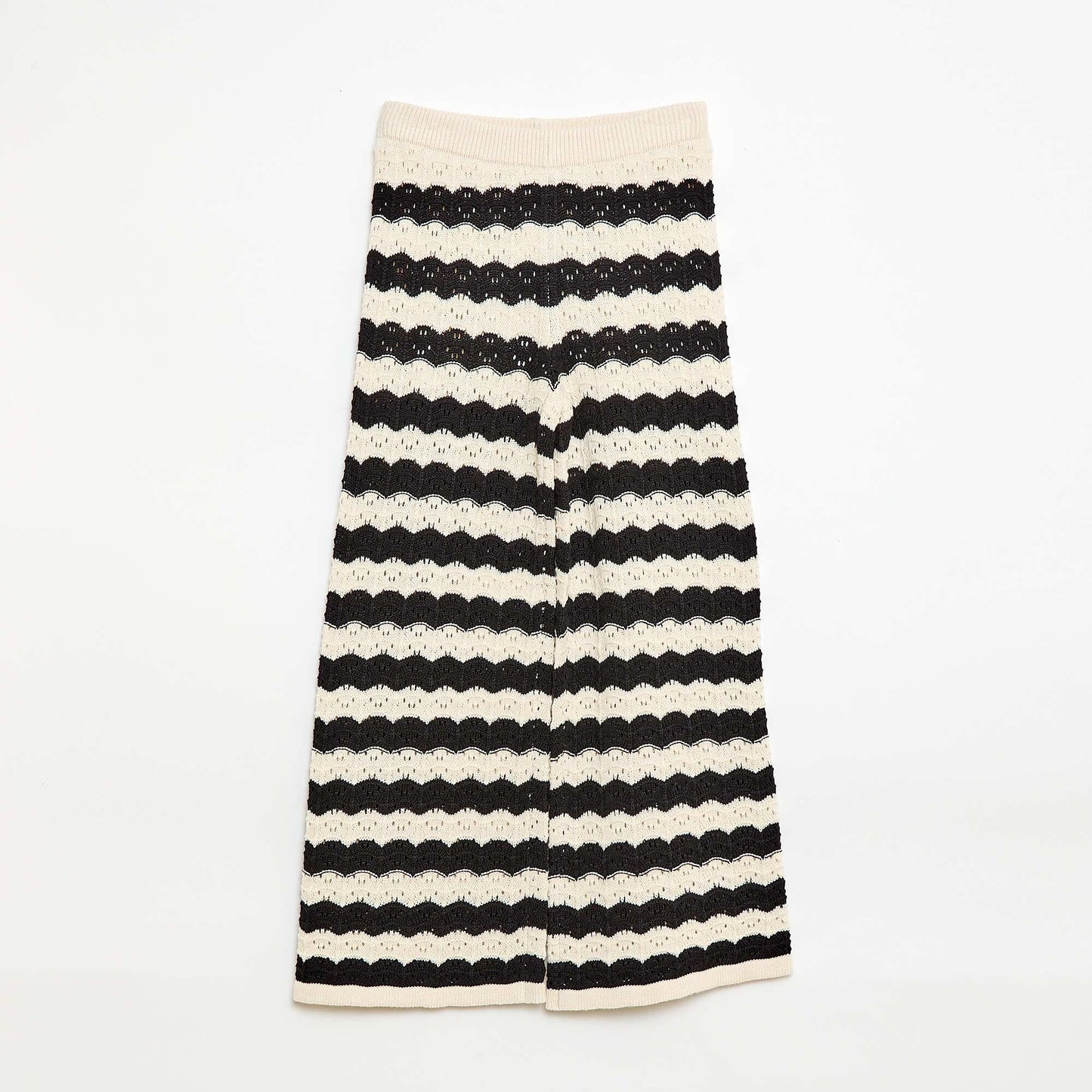 Flared Crochet Pants BLACK