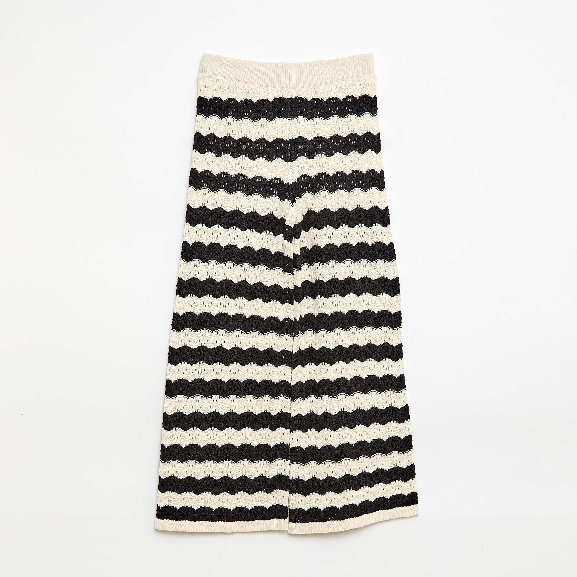 Flared Crochet Pants BLACK