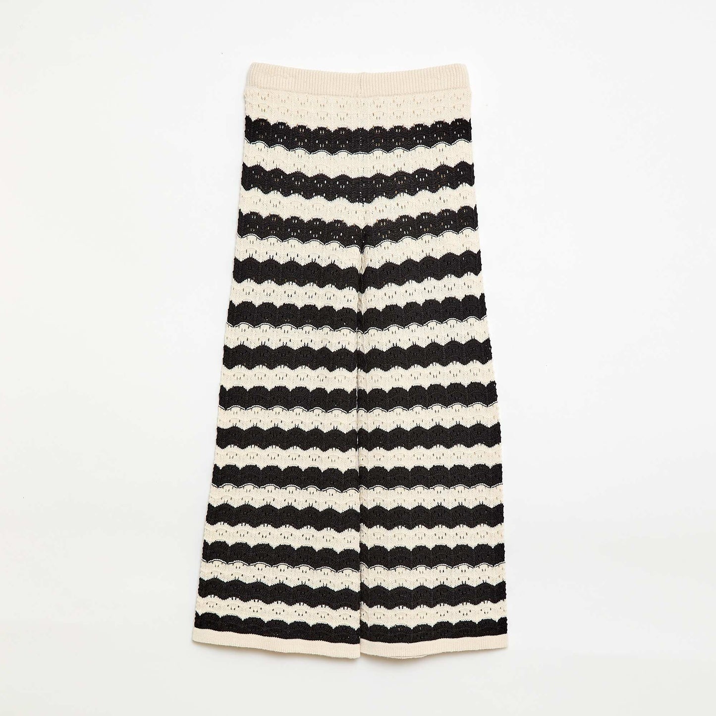 Flared Crochet Pants BLACK