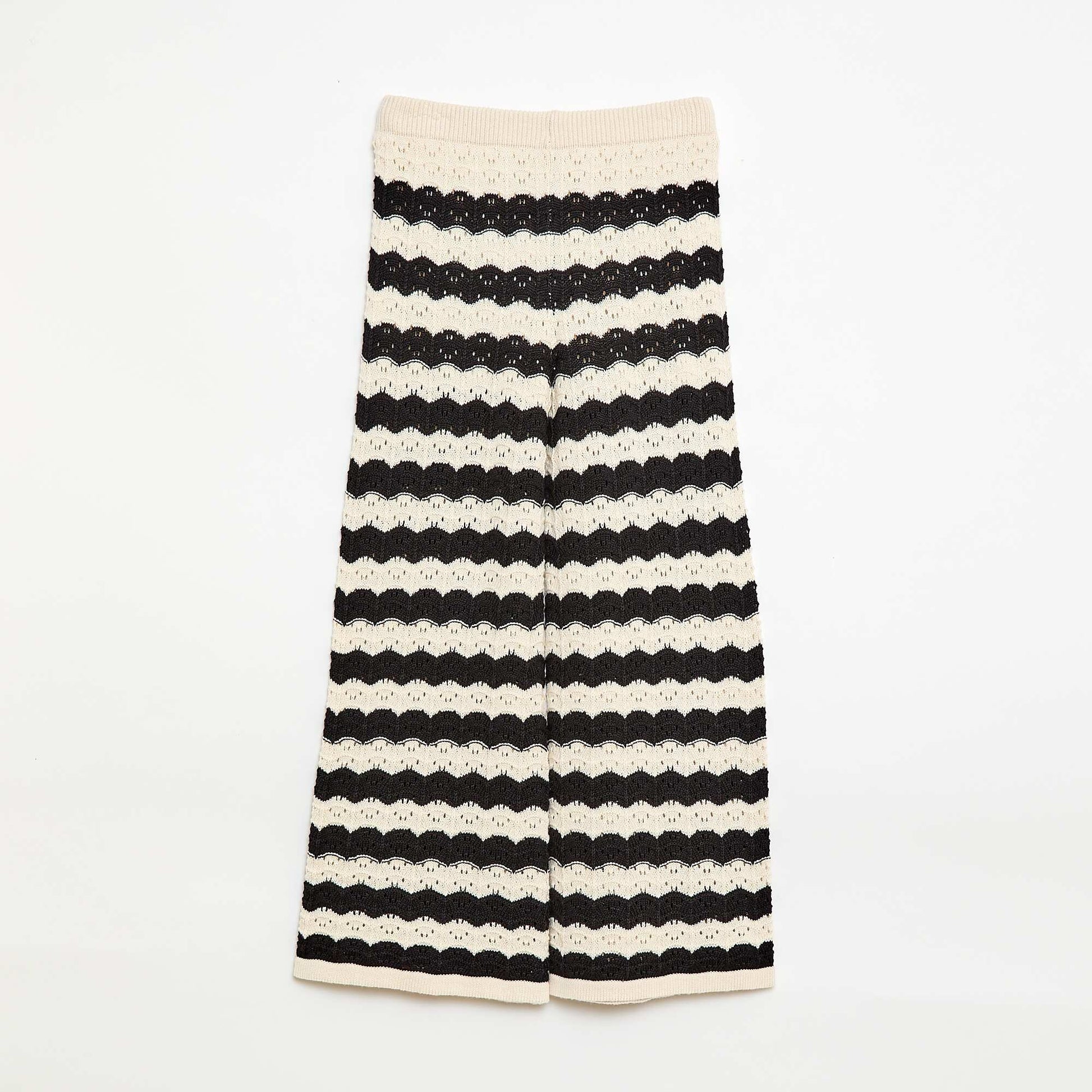 Flared Crochet Pants BLACK