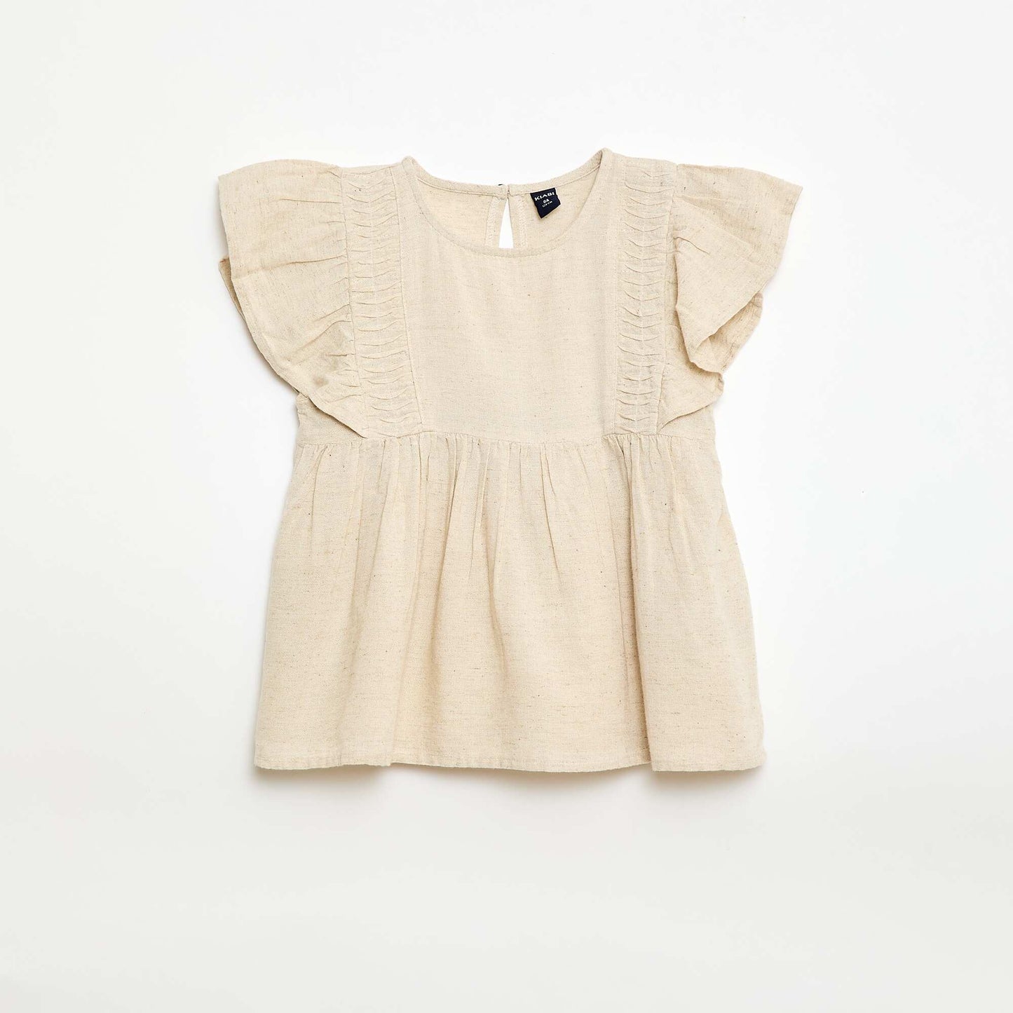 Flowy Linen-Blend Blouse WHITE