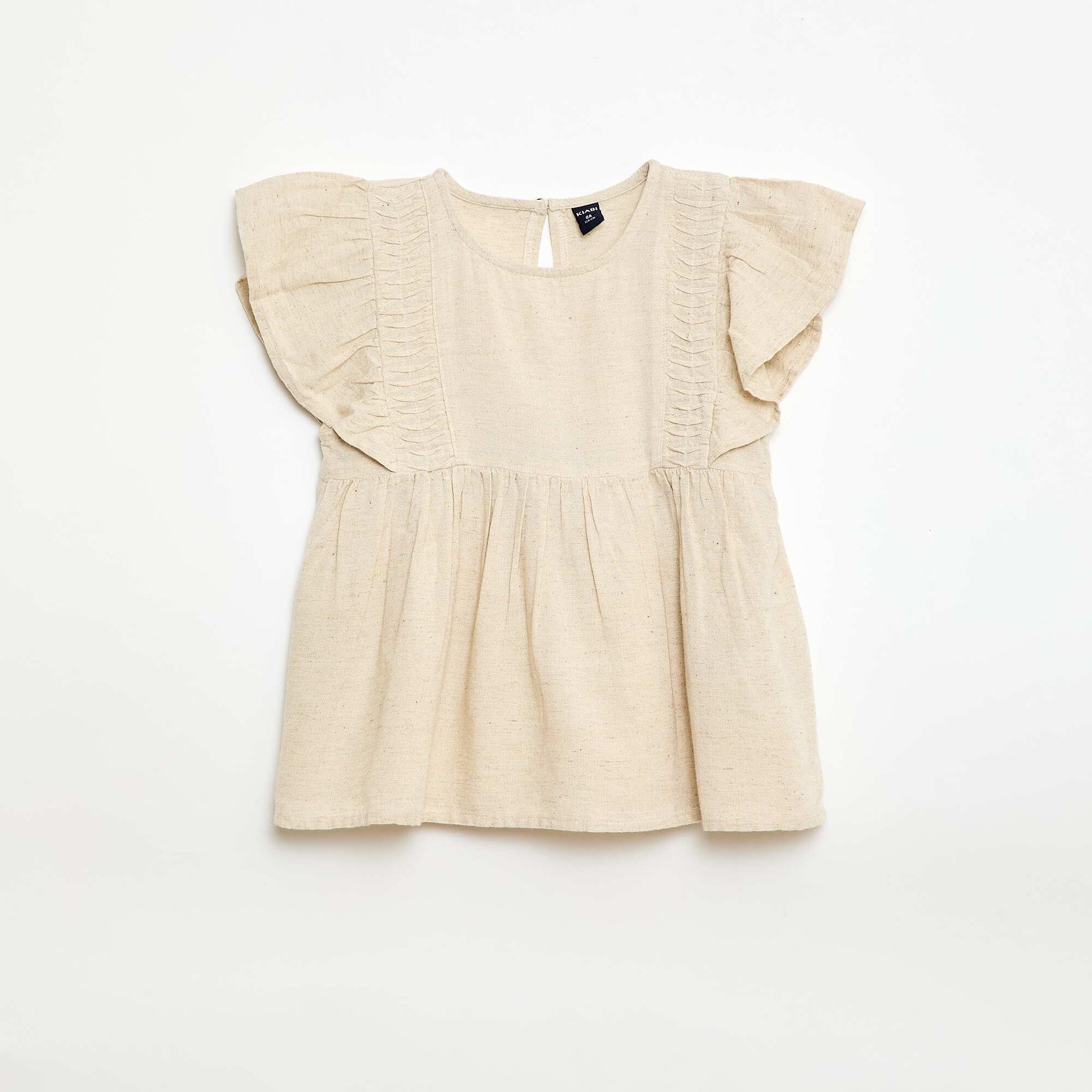 Flowy Linen-Blend Blouse WHITE