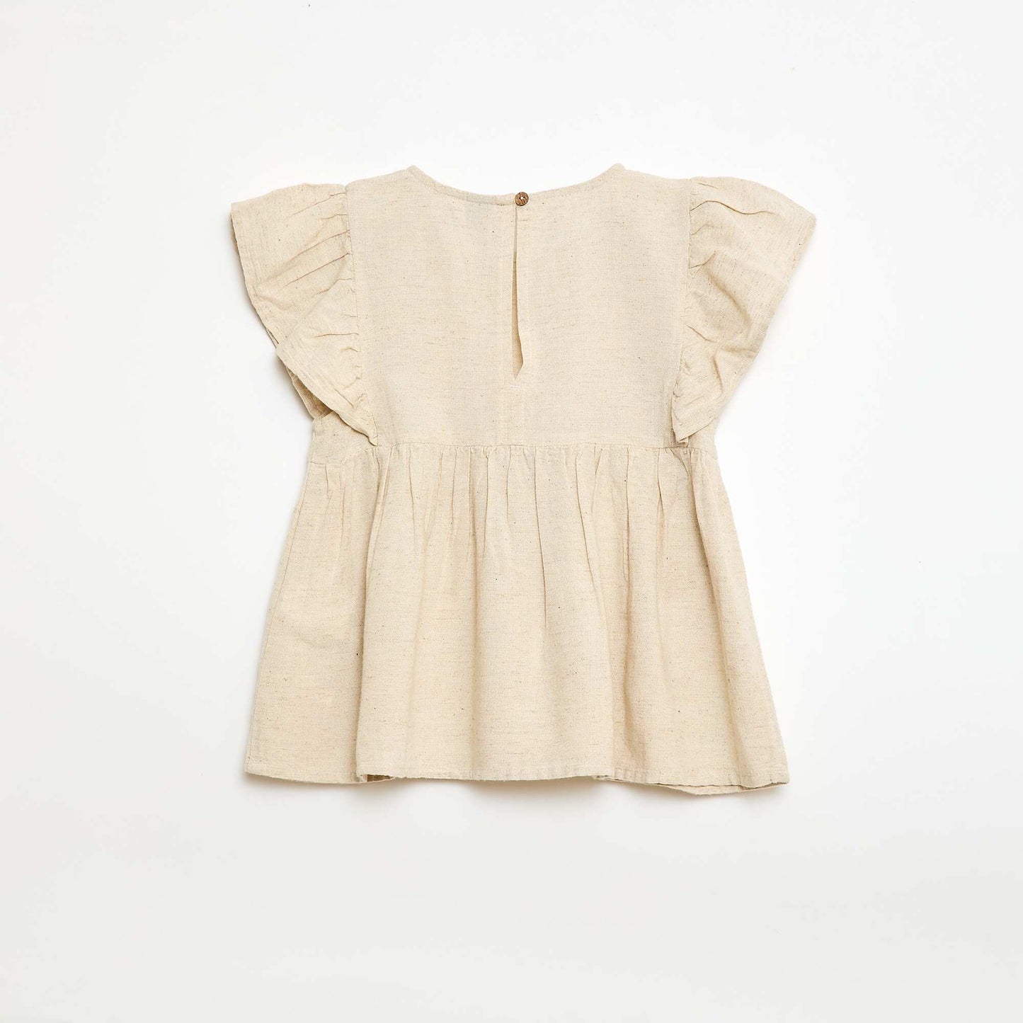 Flowy Linen-Blend Blouse WHITE