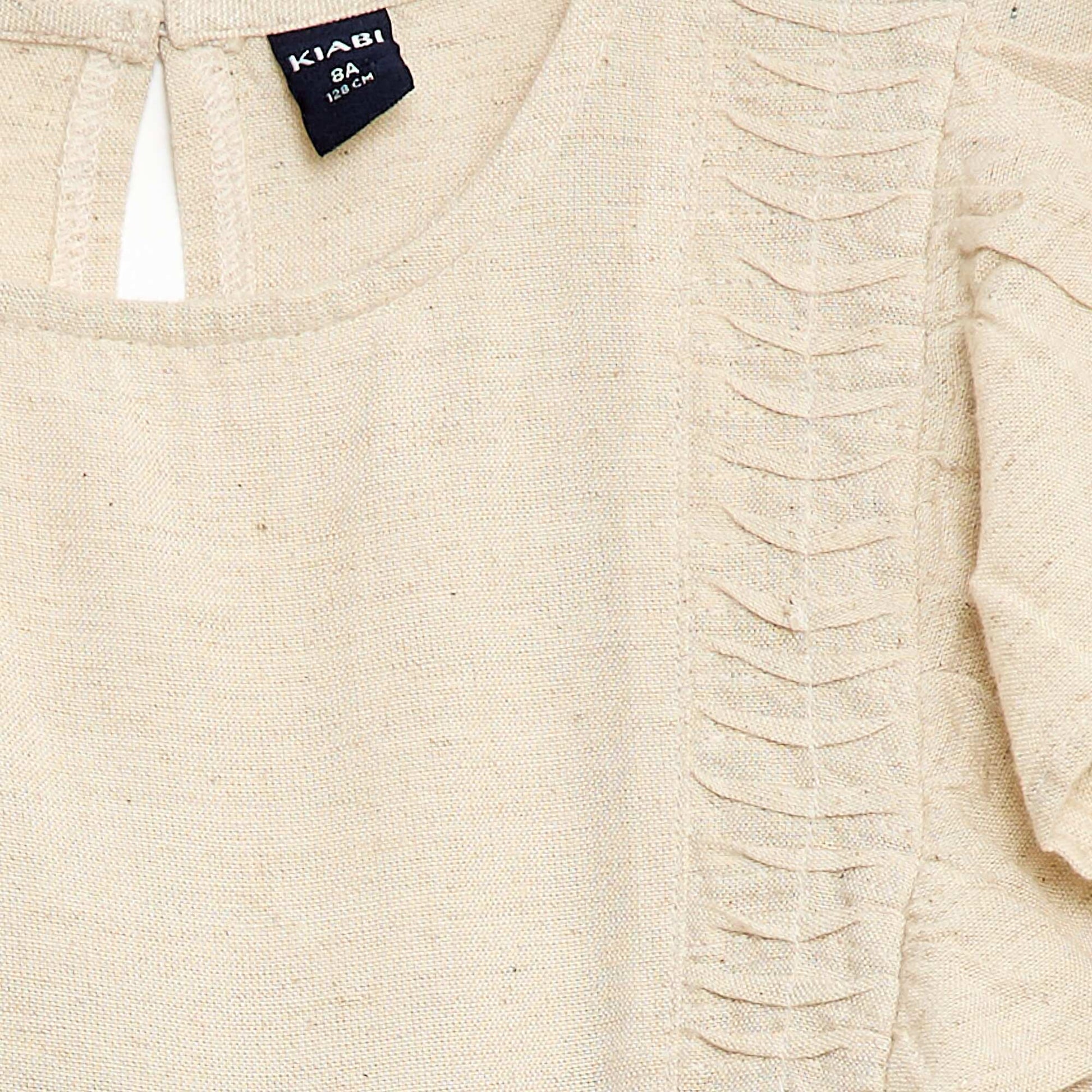 Flowy Linen-Blend Blouse WHITE