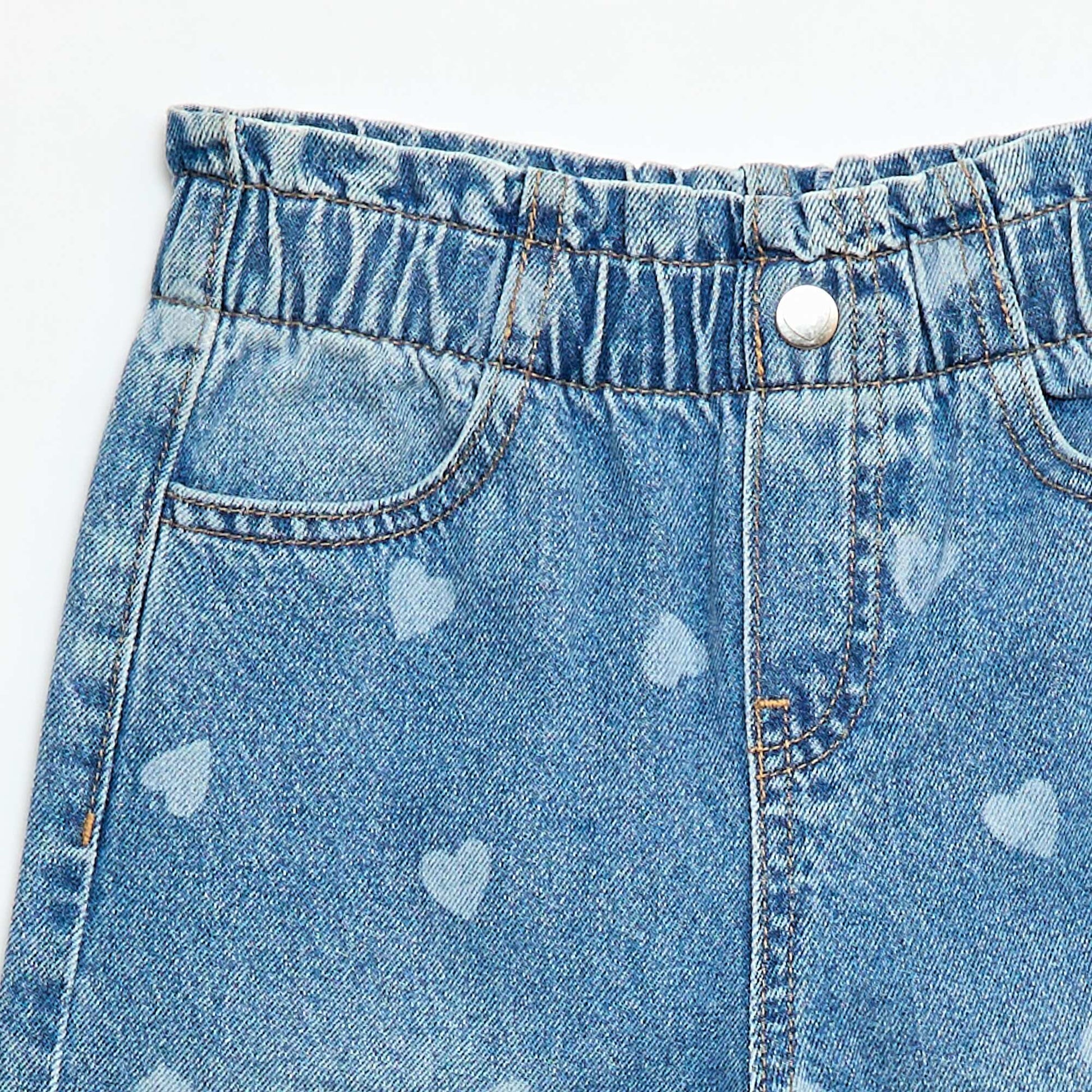 Printed Wide Leg Jeans BLUE