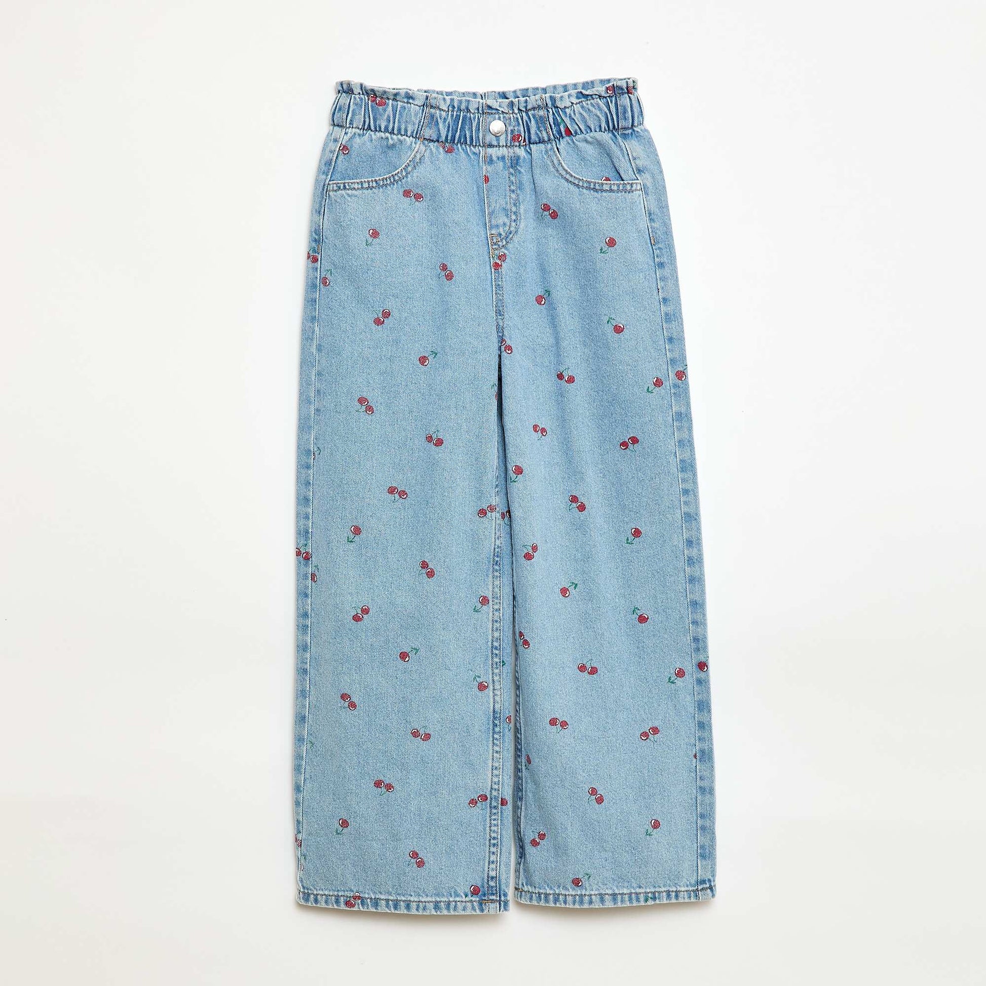Printed Wide Leg Jeans BLUE