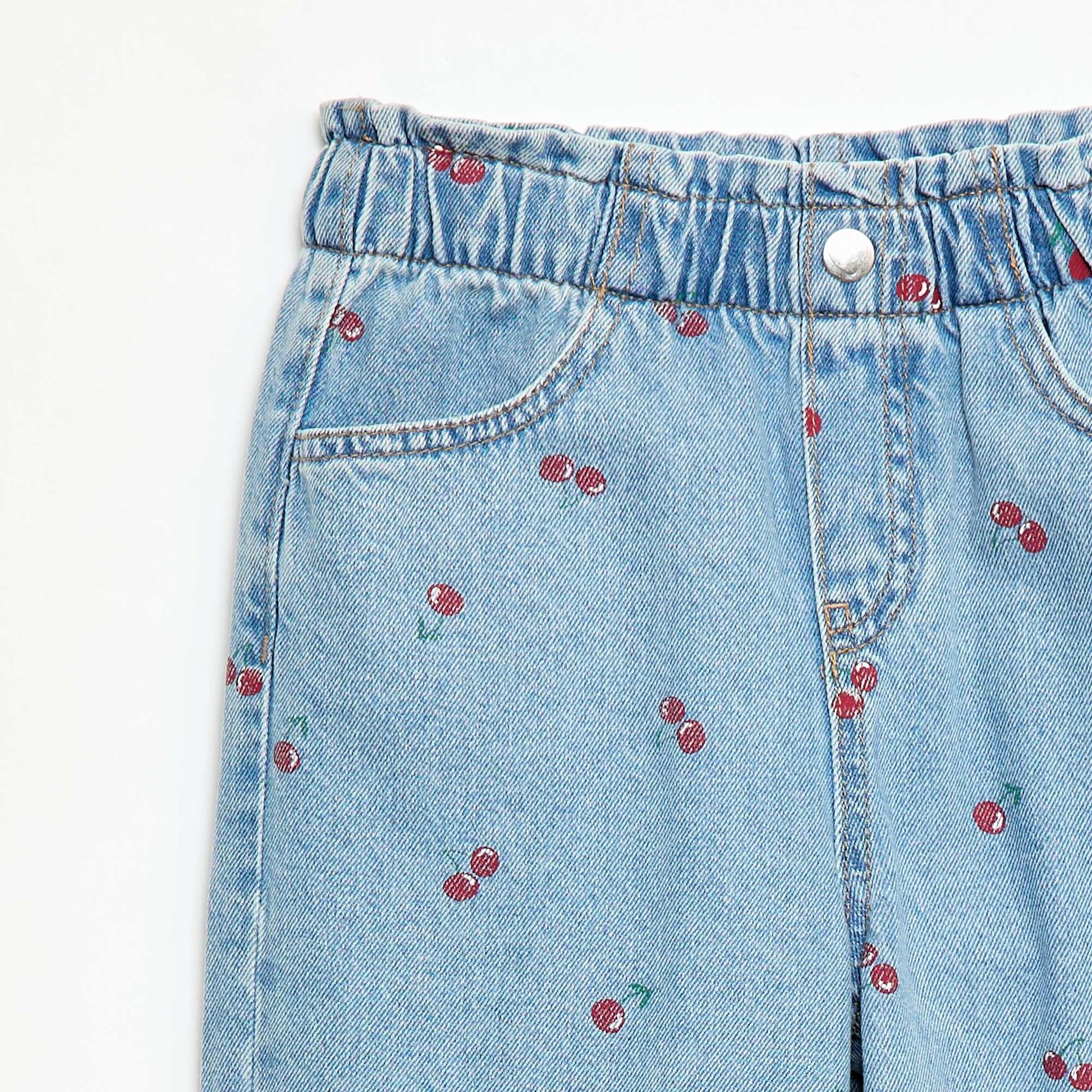 Printed Wide Leg Jeans BLUE