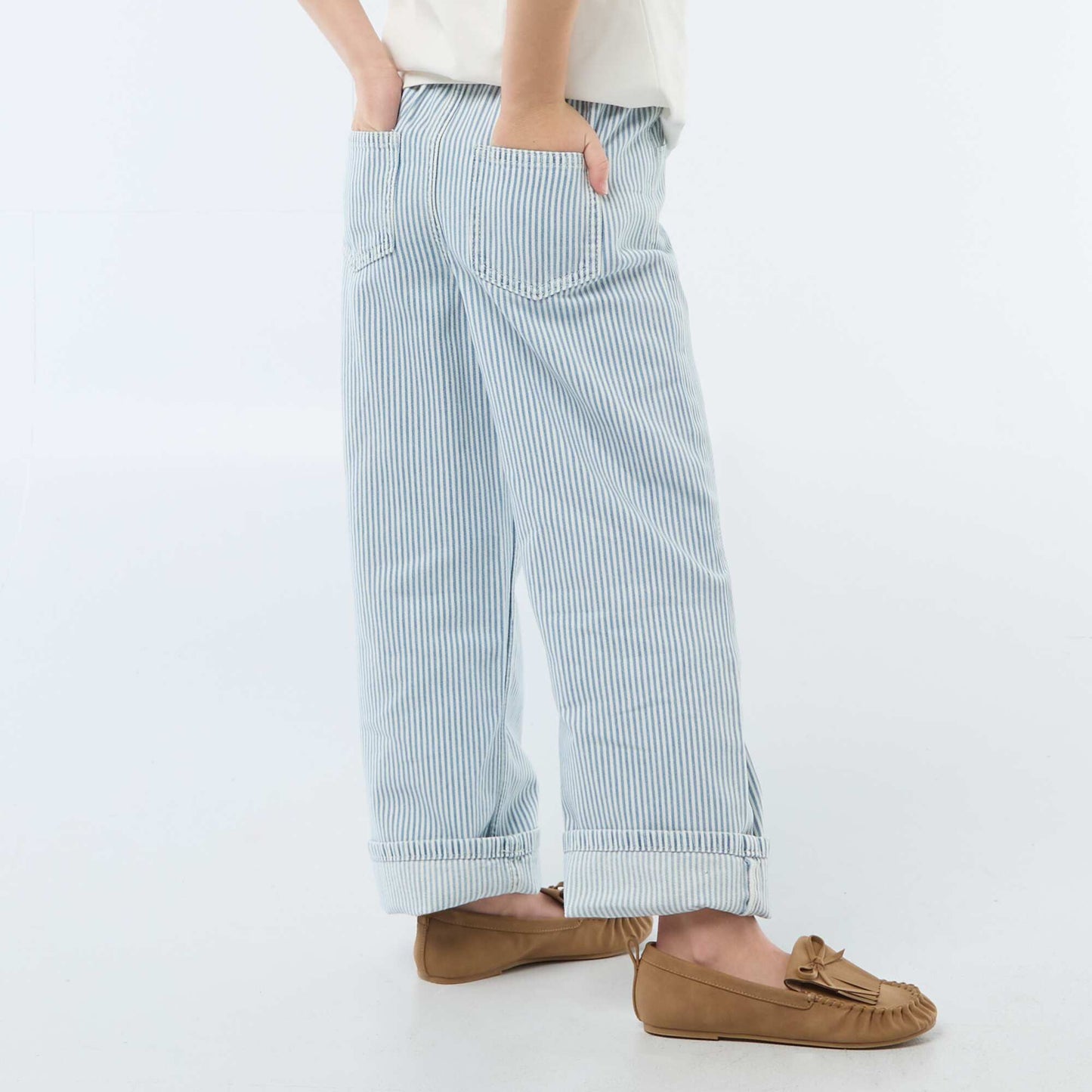 Printed Wide Leg Jeans BLUE