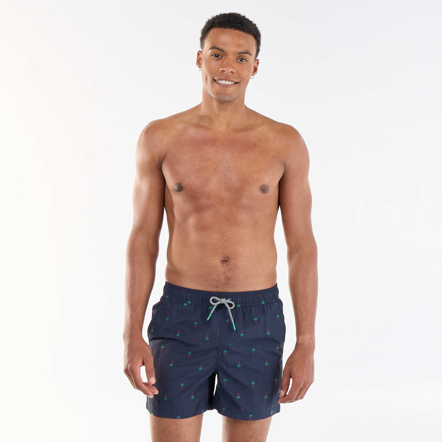 Patterned swim shorts BLUE