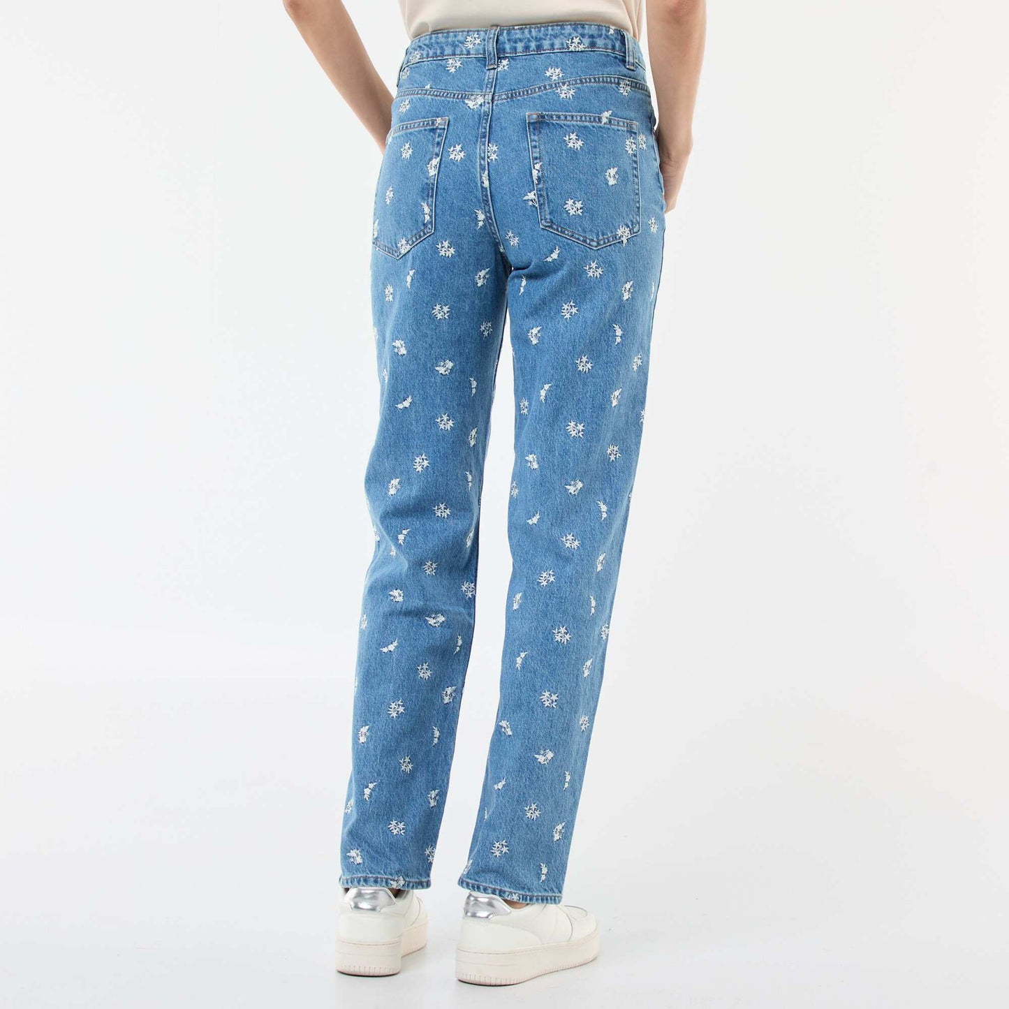 Embroidered Regular Jeans BLUE