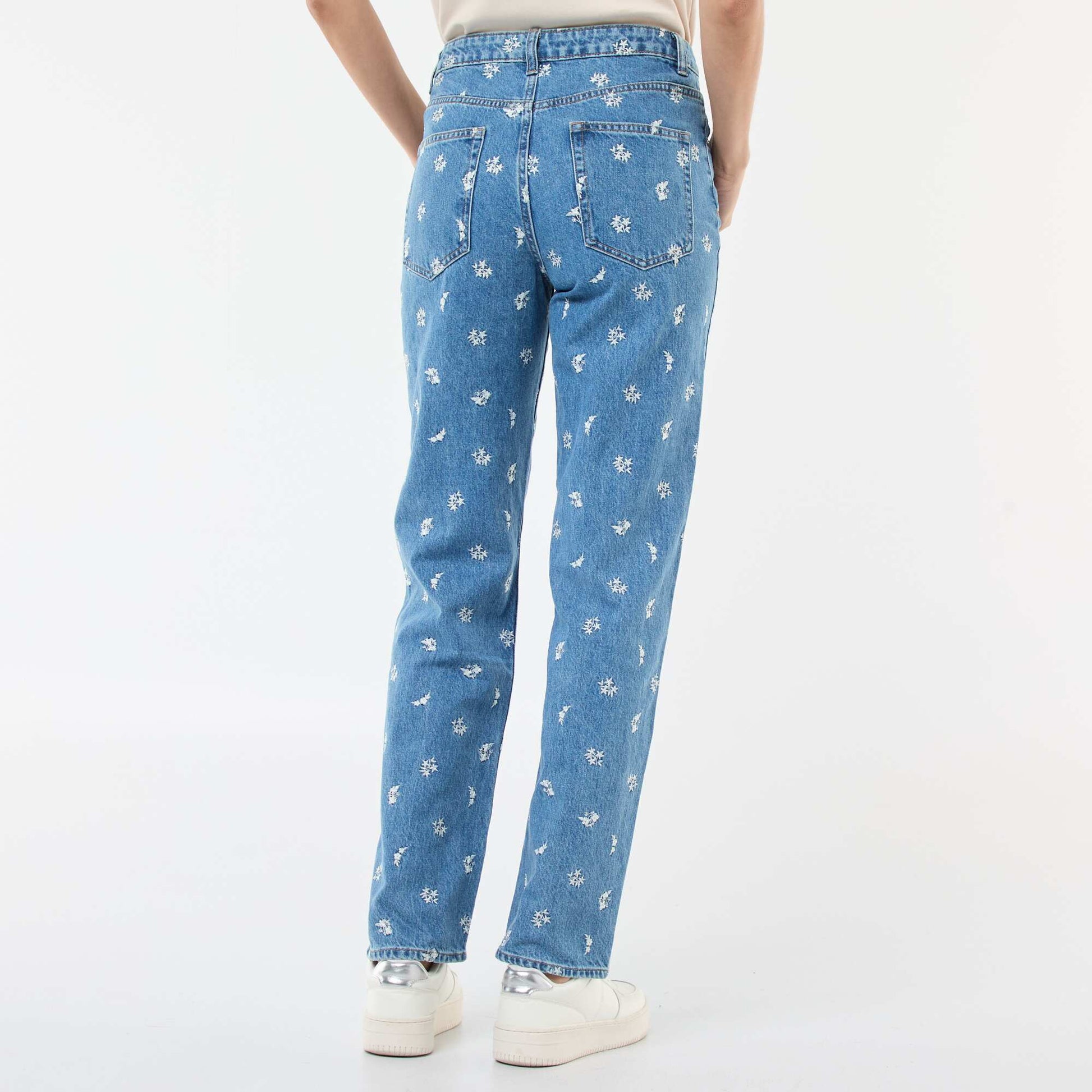 Embroidered Regular Jeans BLUE