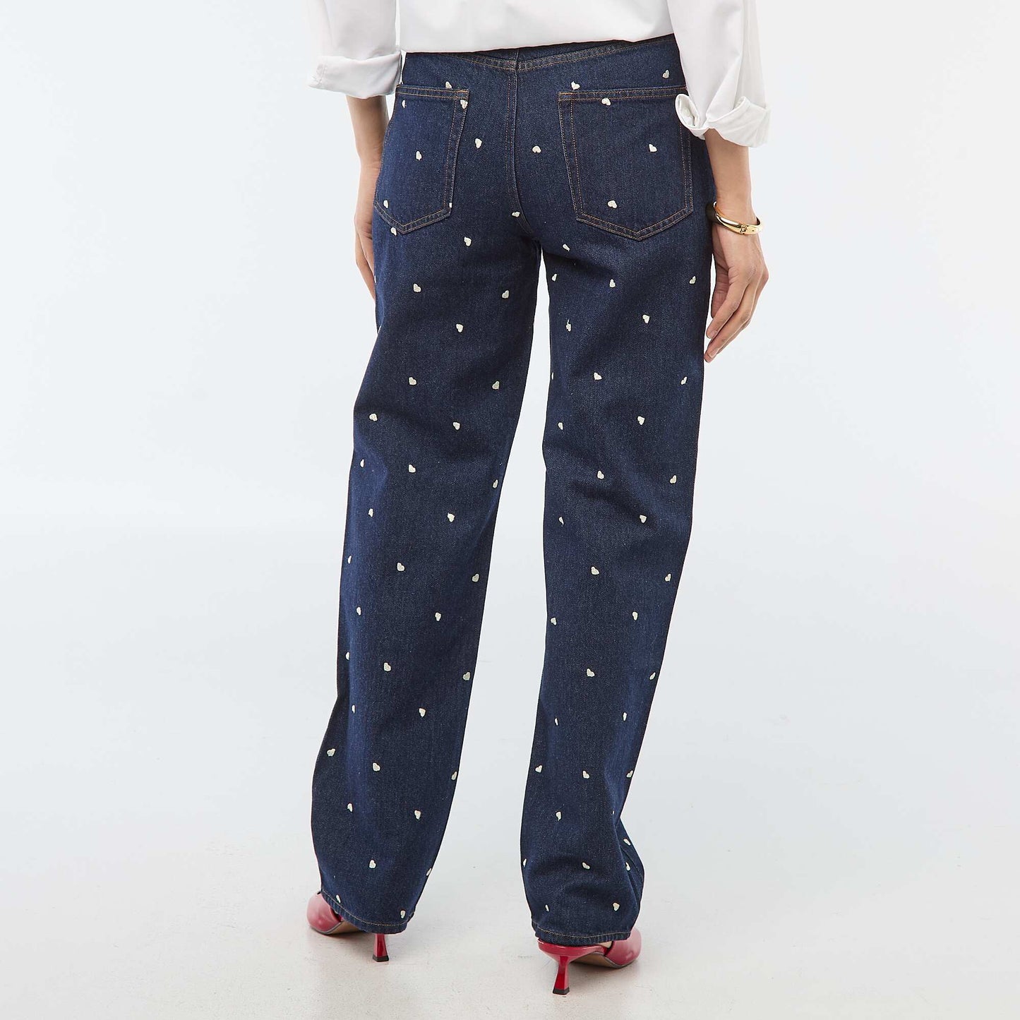 Embroidered Regular Jeans BLUE