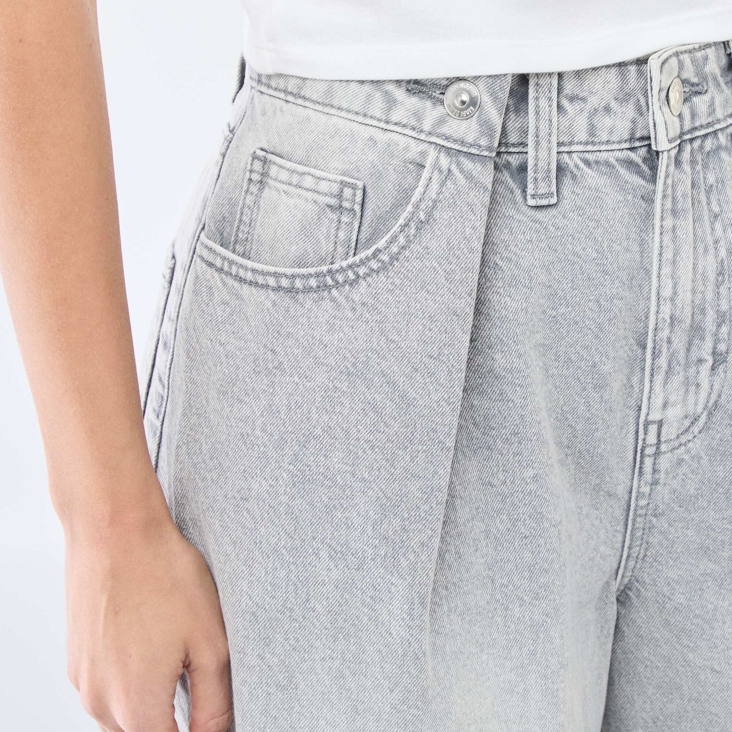 Wide leg high-waisted jeans GREY