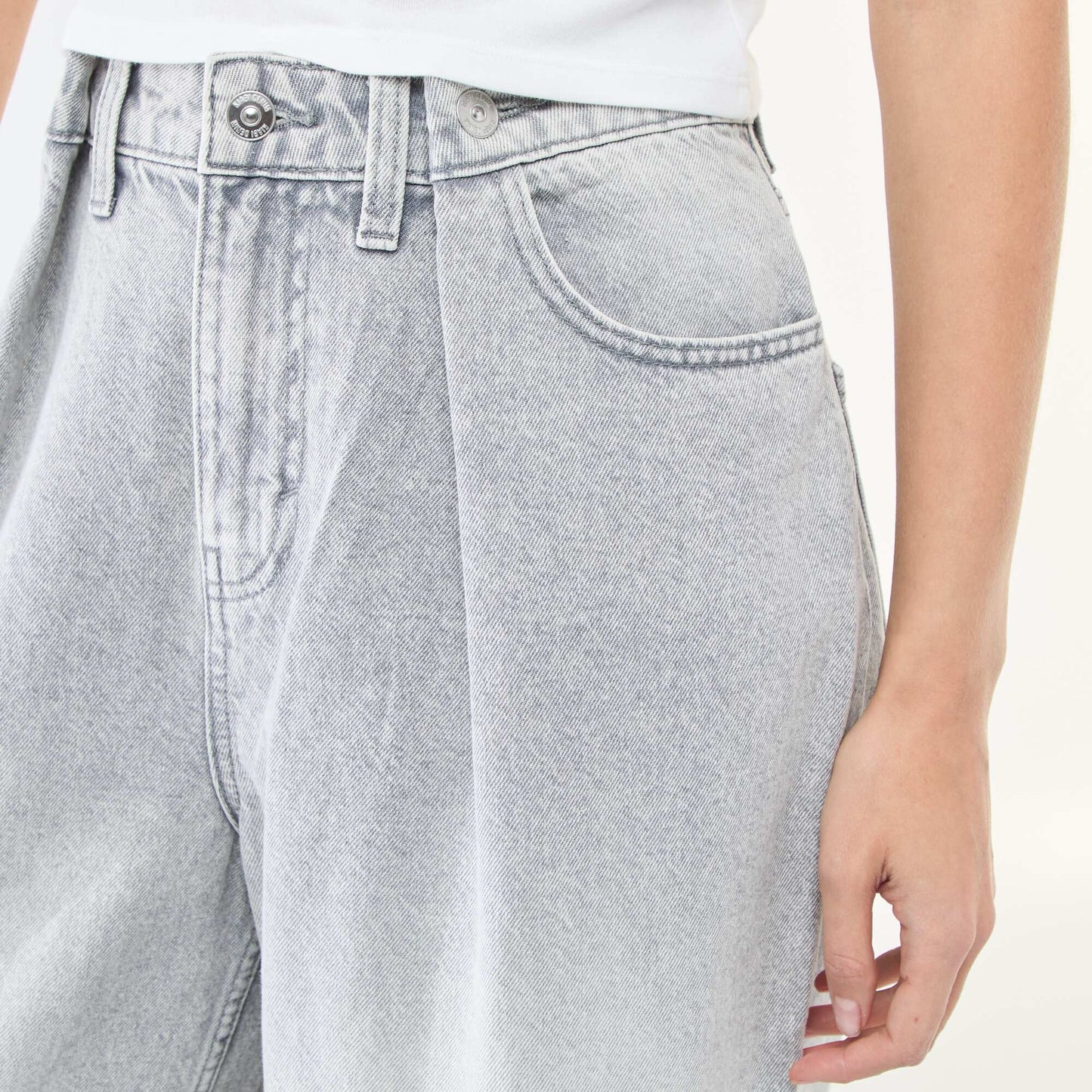 Wide leg high-waisted jeans GREY