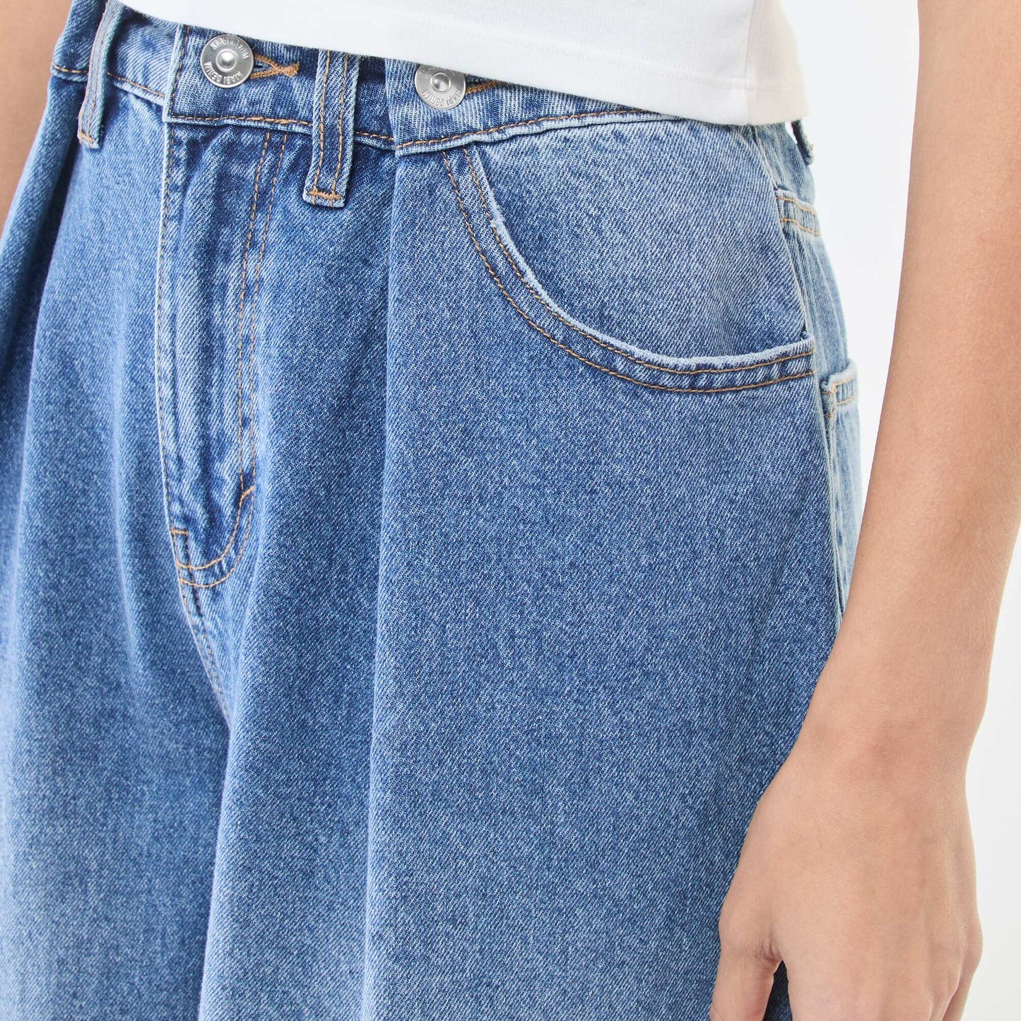Wide leg high-waisted jeans BLUE