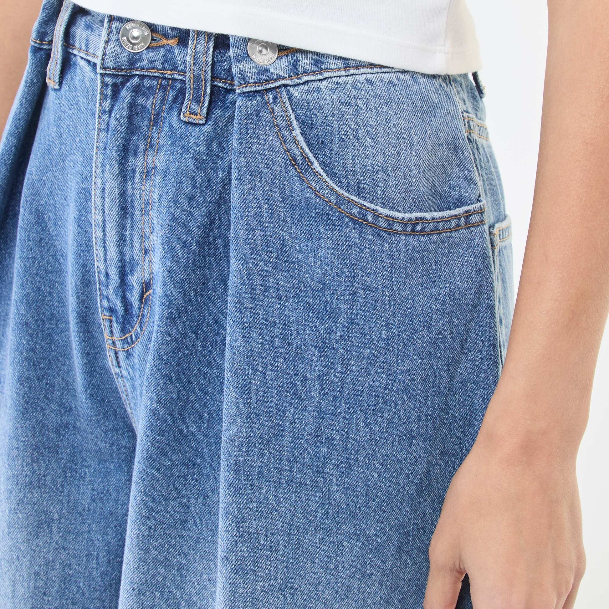Wide leg high-waisted jeans BLUE