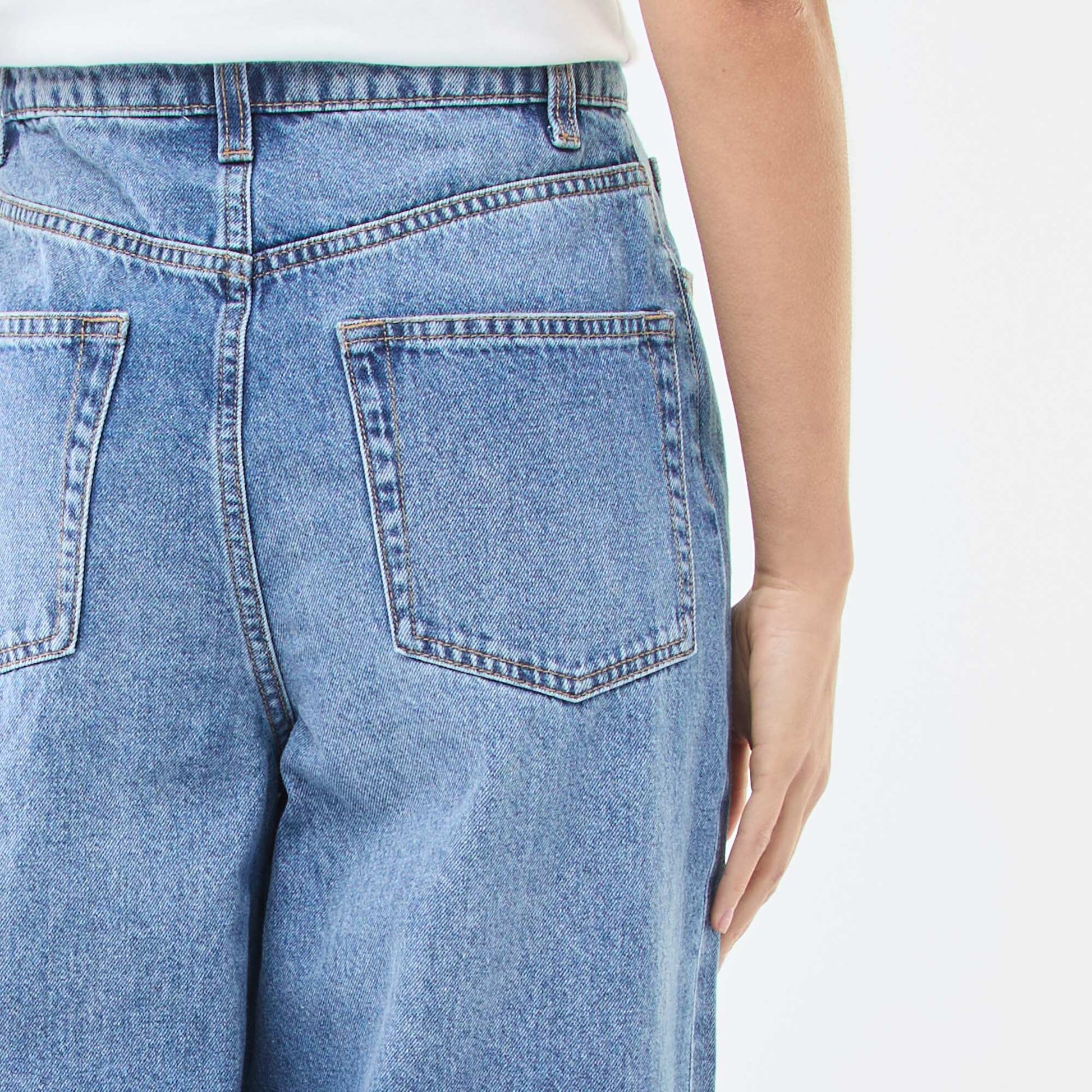 Wide leg high-waisted jeans BLUE