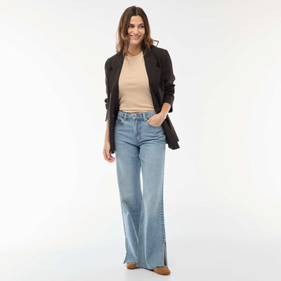 High-waisted flare/bootcut jeans BLUE