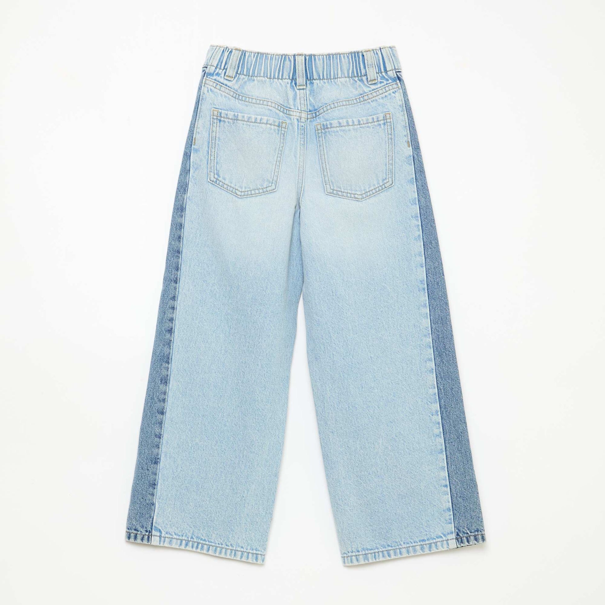 Wide Leg Two-Tone Trousers BLUE