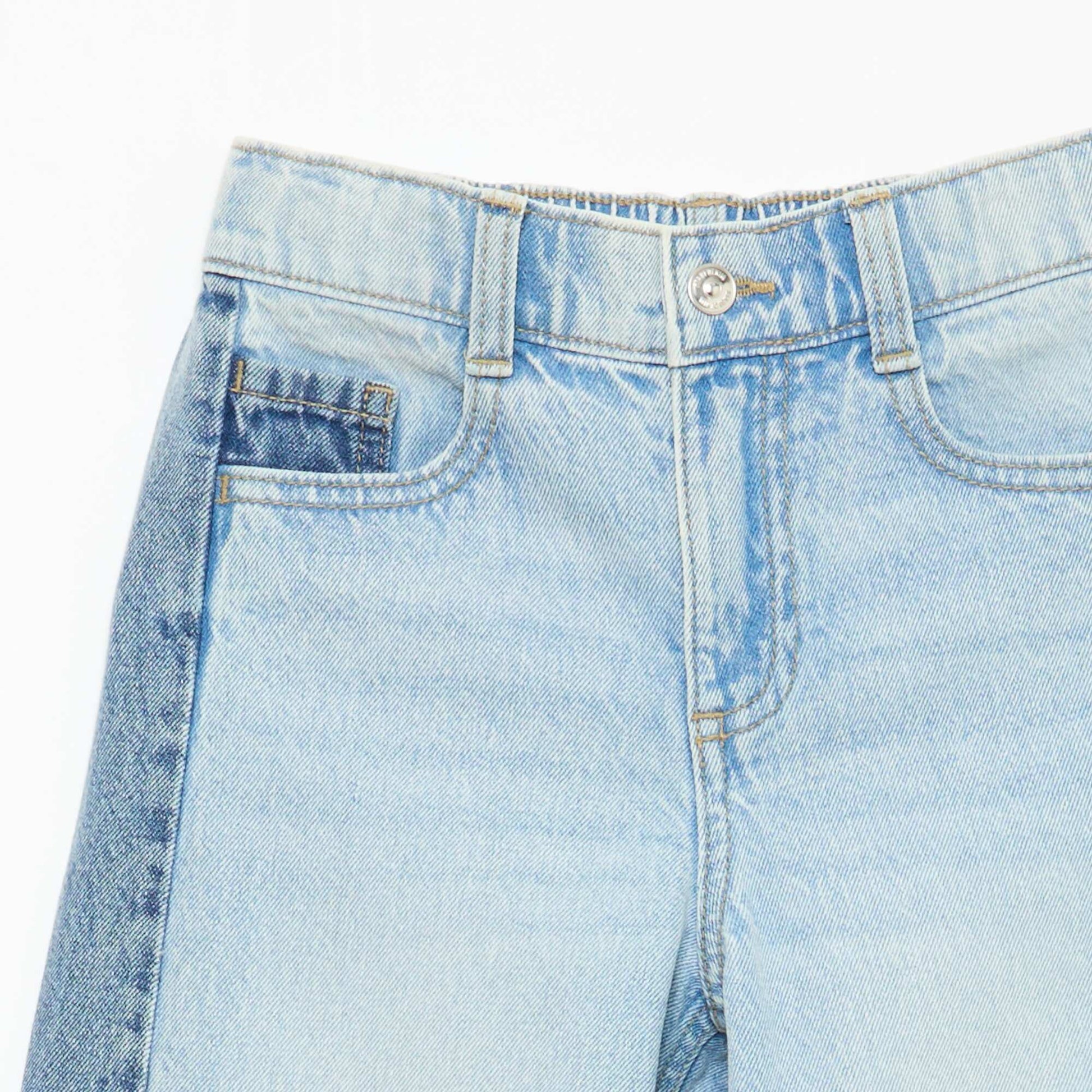 Wide Leg Two-Tone Trousers BLUE