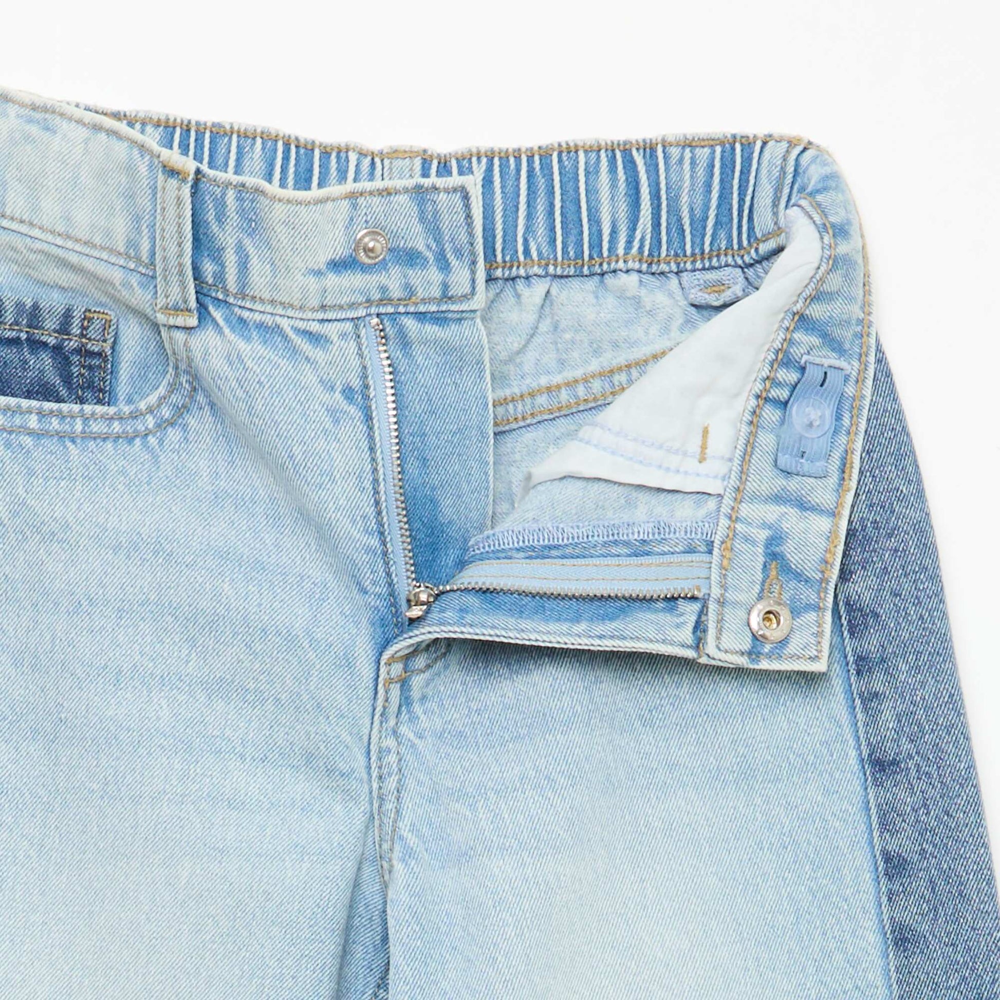 Wide Leg Two-Tone Trousers BLUE