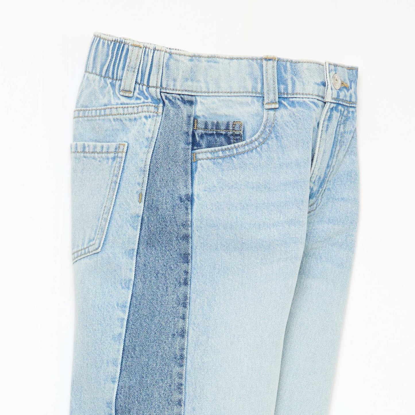 Wide Leg Two-Tone Trousers BLUE
