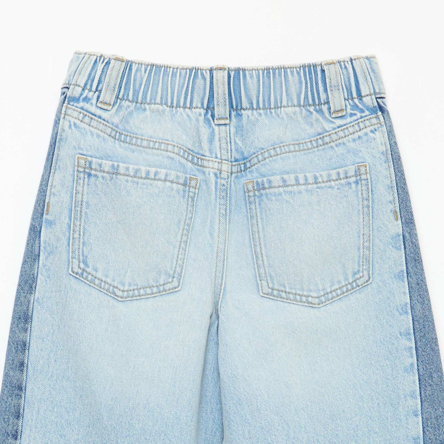 Wide Leg Two-Tone Trousers BLUE