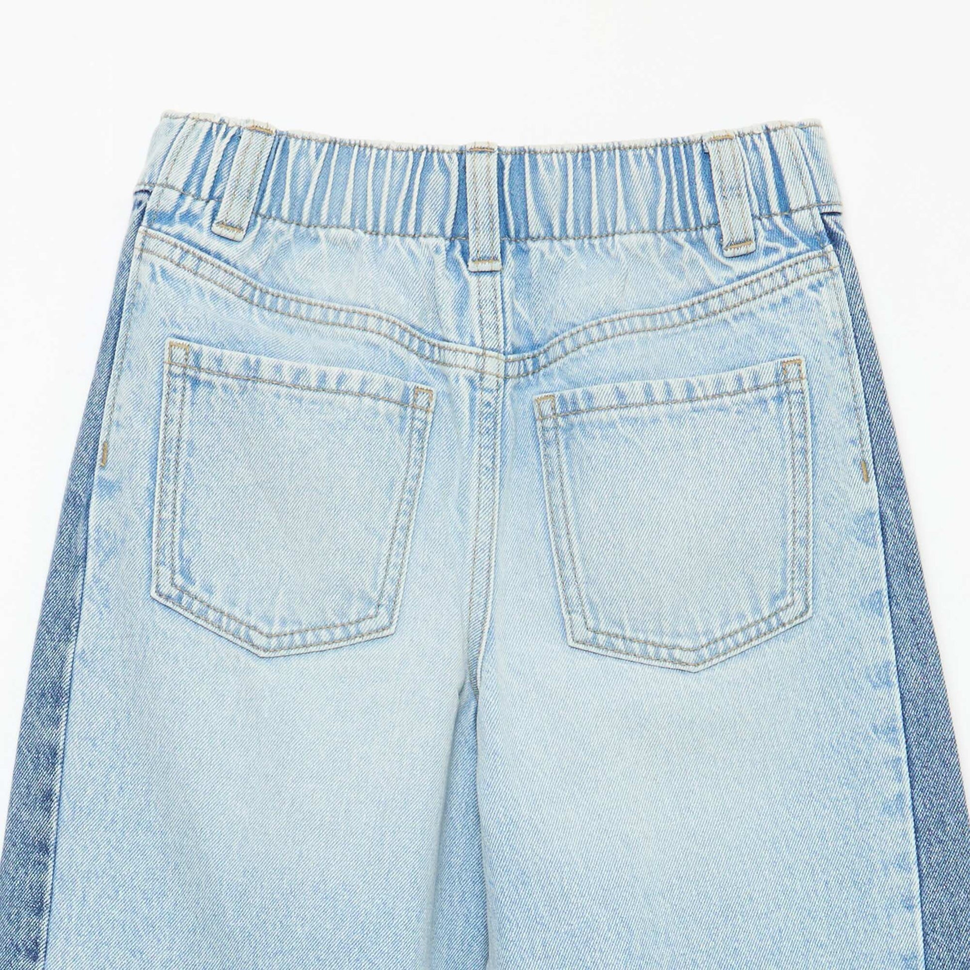Wide Leg Two-Tone Trousers BLUE