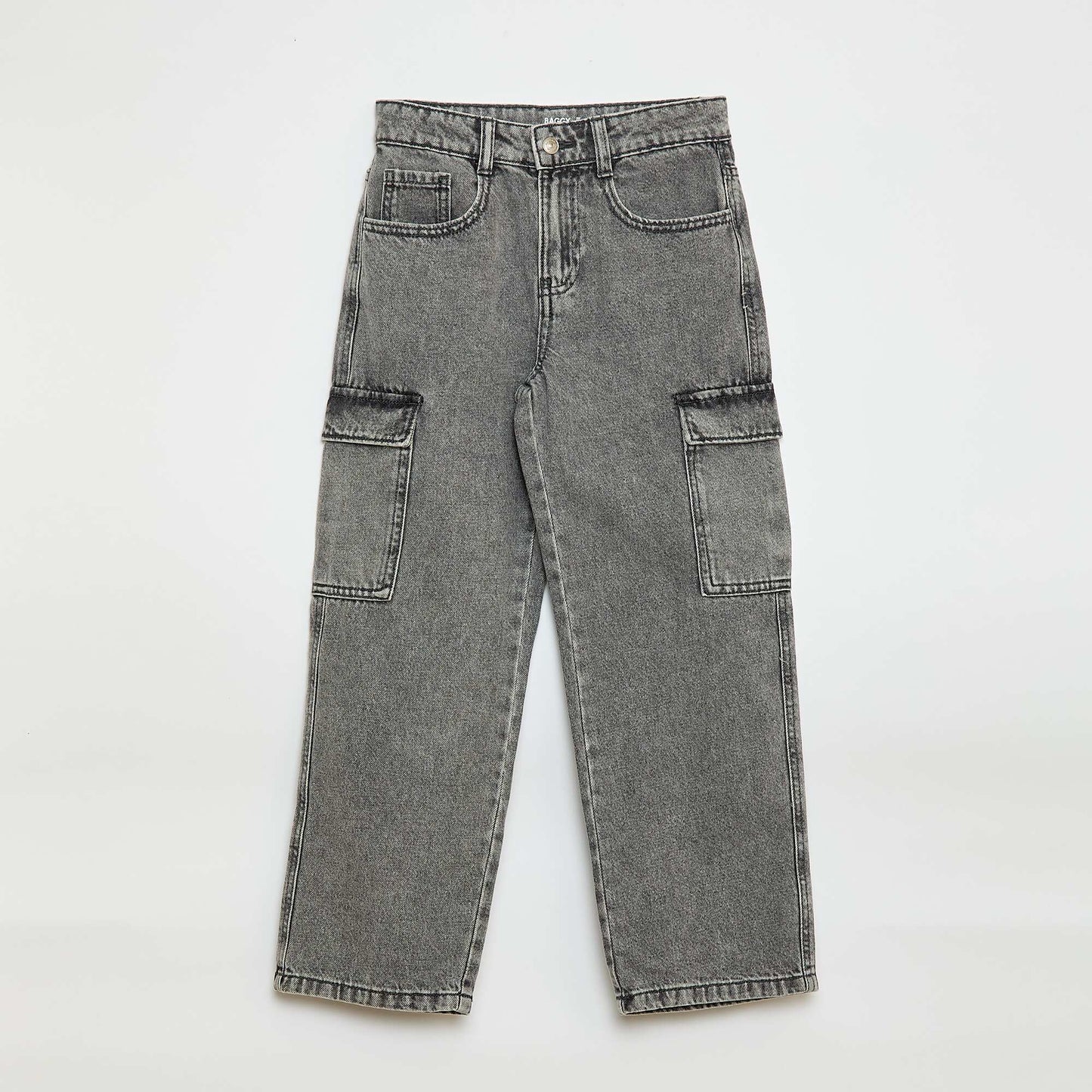 Multi-Pocket Denim Trousers GREY