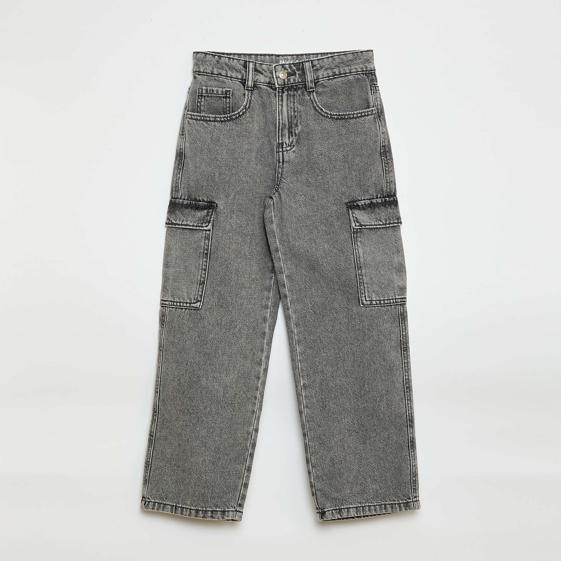Multi-Pocket Denim Trousers GREY