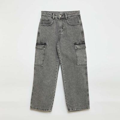 Multi-Pocket Denim Trousers GREY