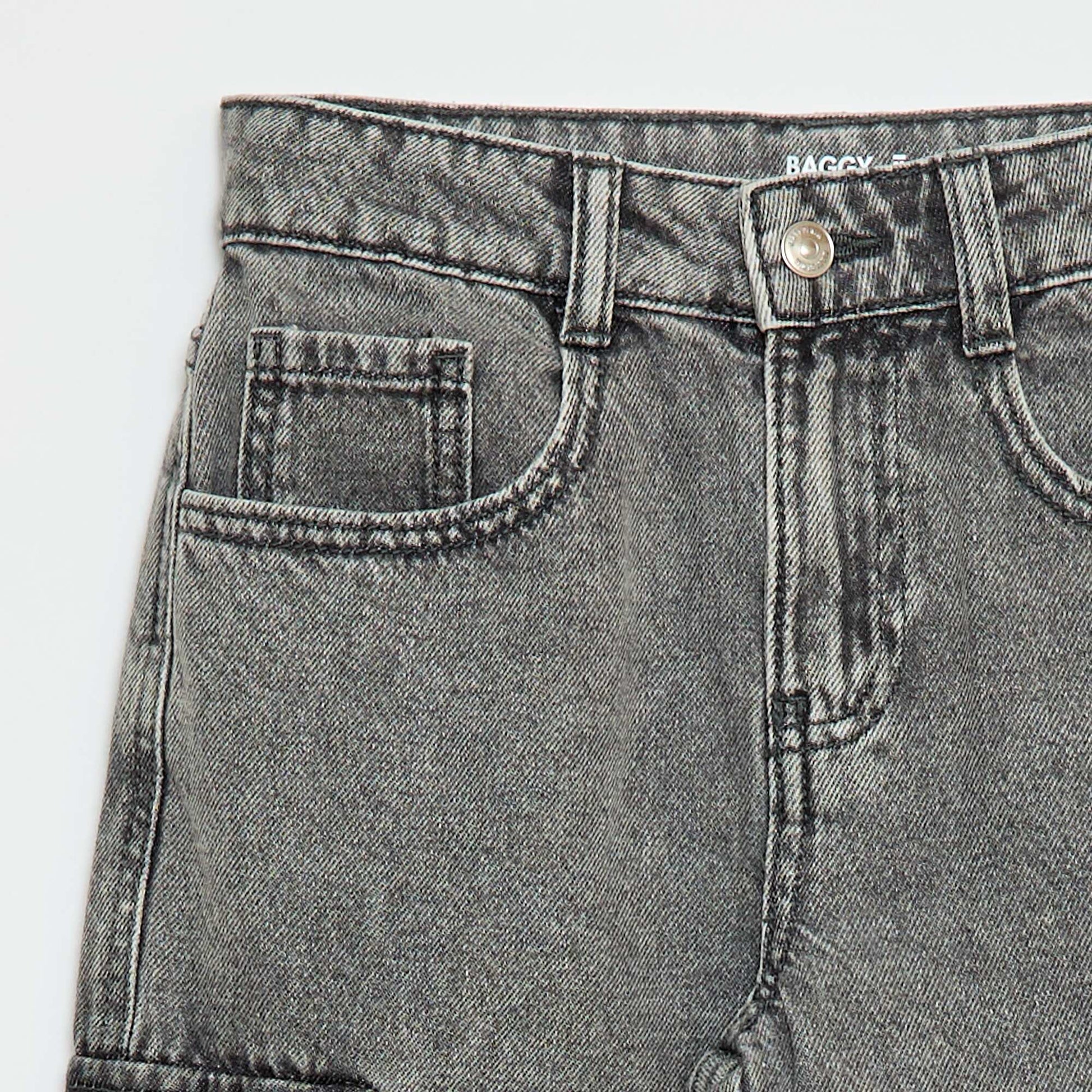 Multi-Pocket Denim Trousers GREY