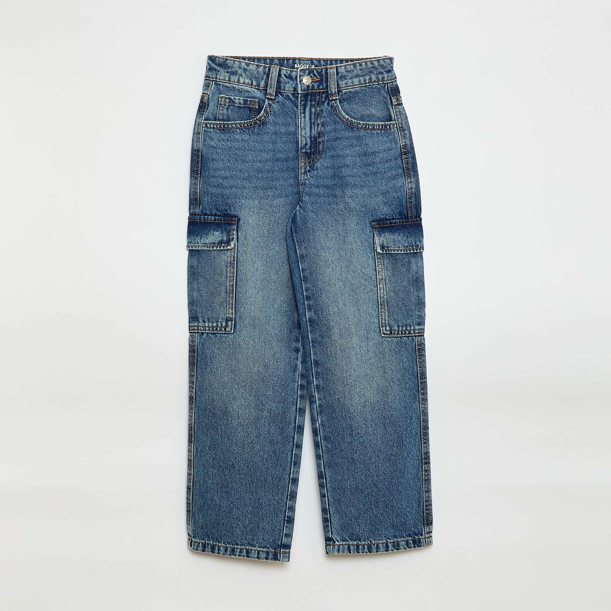Multi-Pocket Denim Trousers BLUE