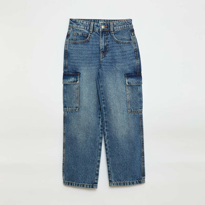 Multi-Pocket Denim Trousers BLUE