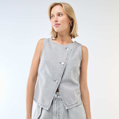 Denim Suit Vest GREY
