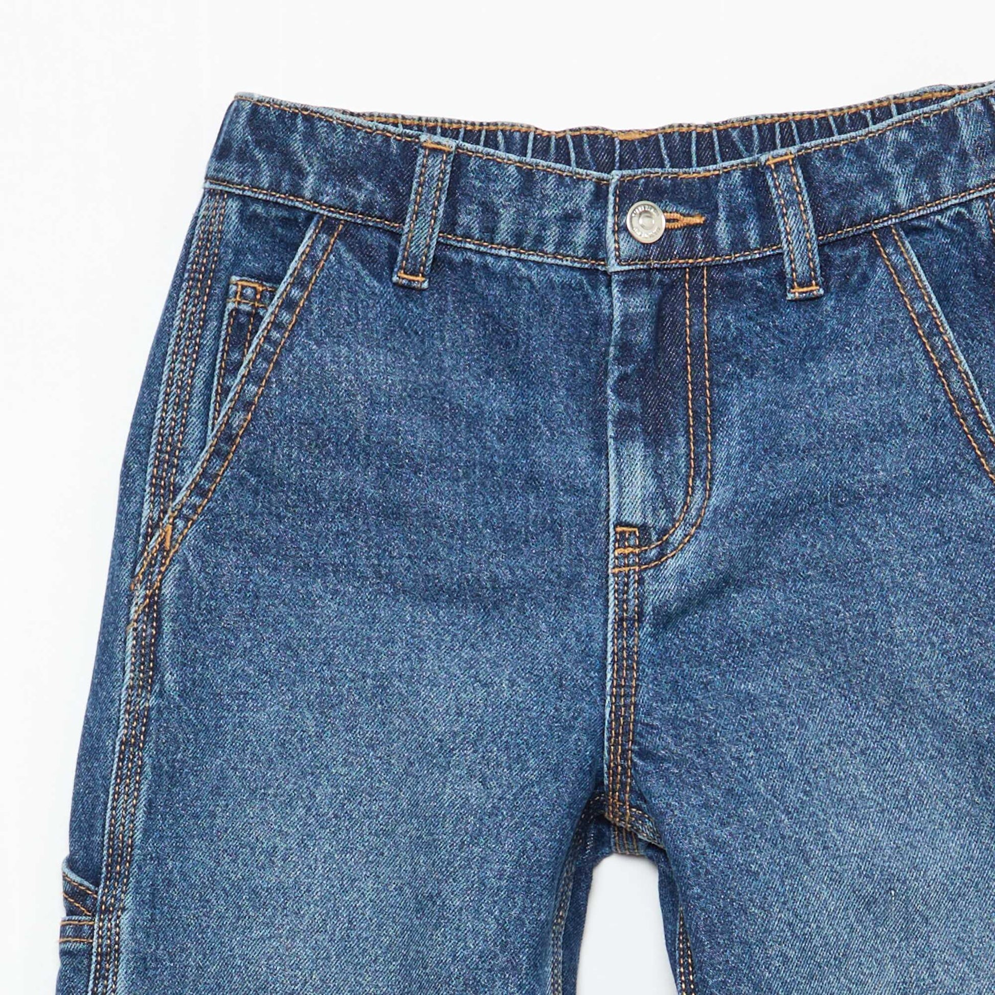 Loose Jeans with Large Pockets BLUE