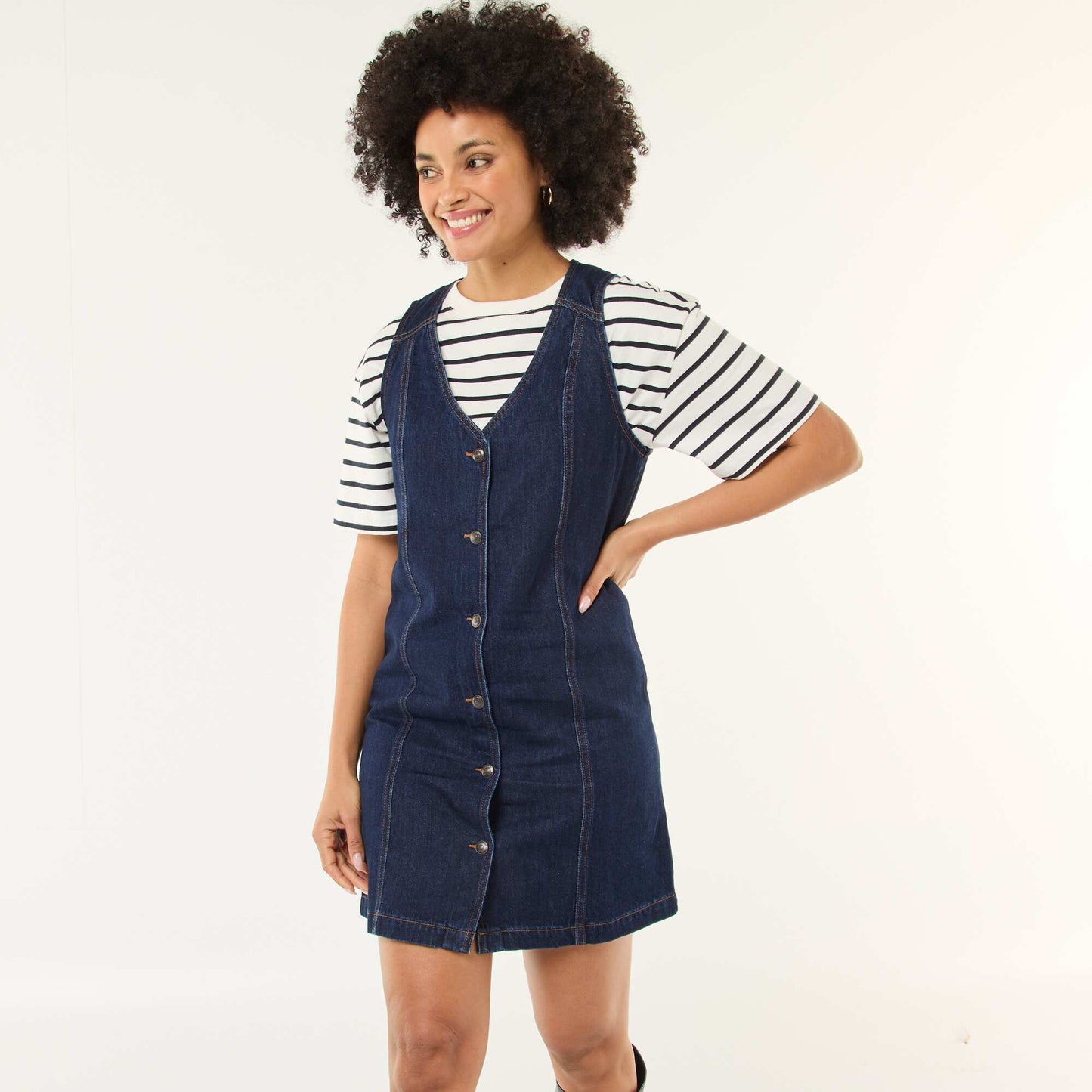 Sleeveless Denim Dress in Cotton BLUE