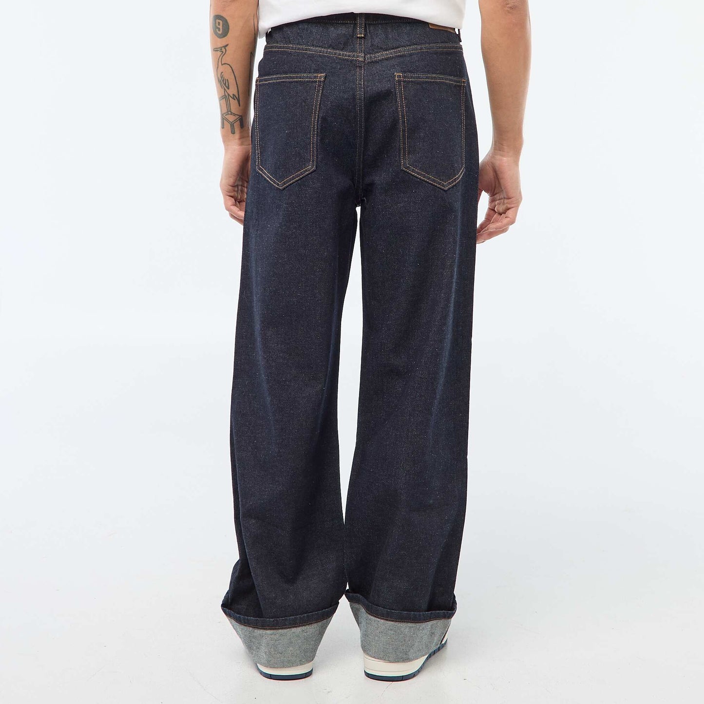 Regular Jeans with Cuffed Hem - L32 BLUE