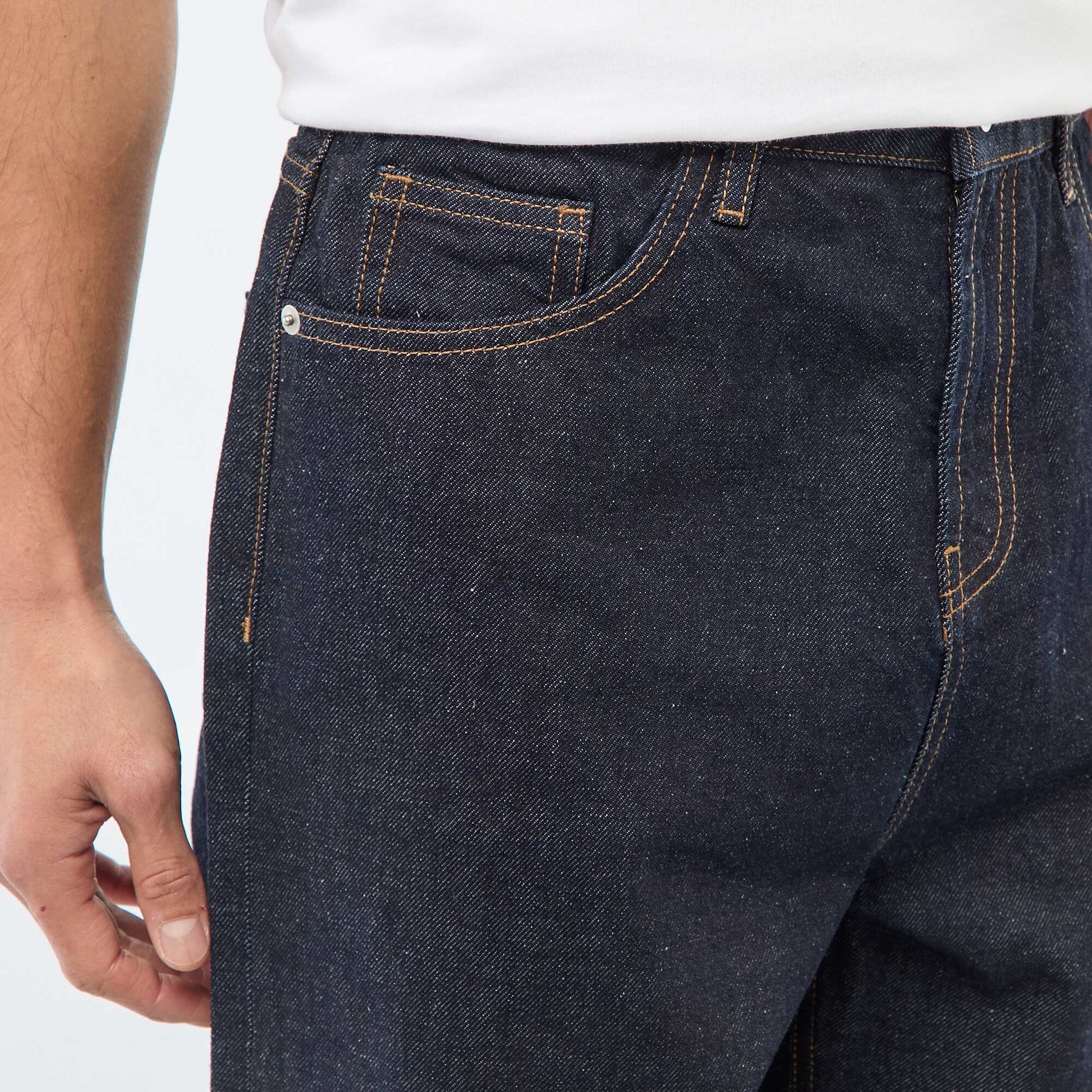 Regular Jeans with Cuffed Hem - L32 BLUE
