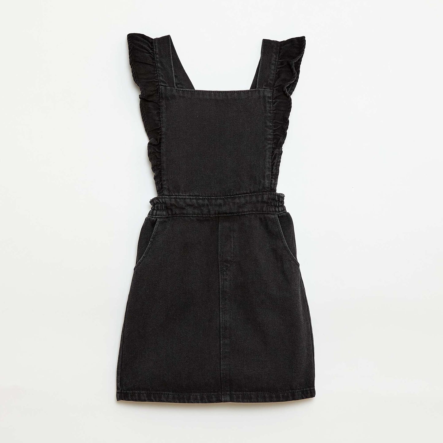Denim Overalls with Ruffles GREY