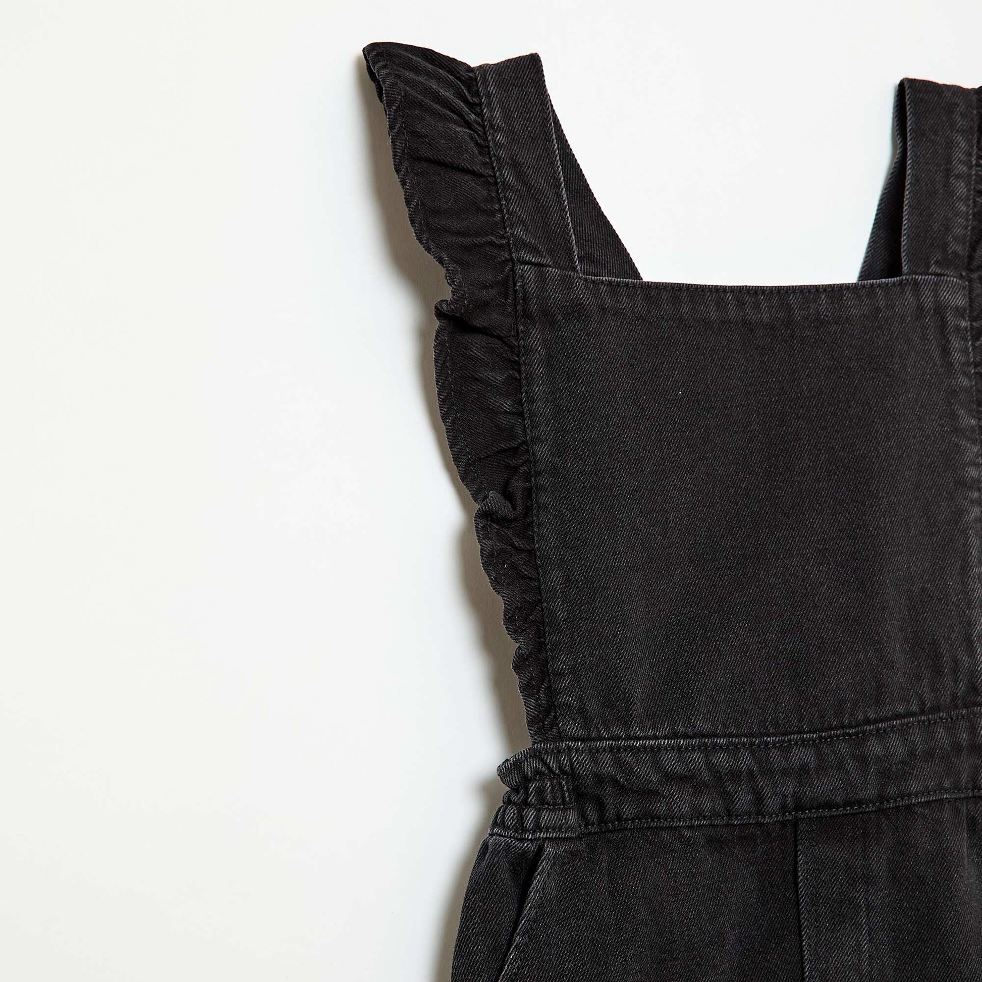 Denim Overalls with Ruffles GREY