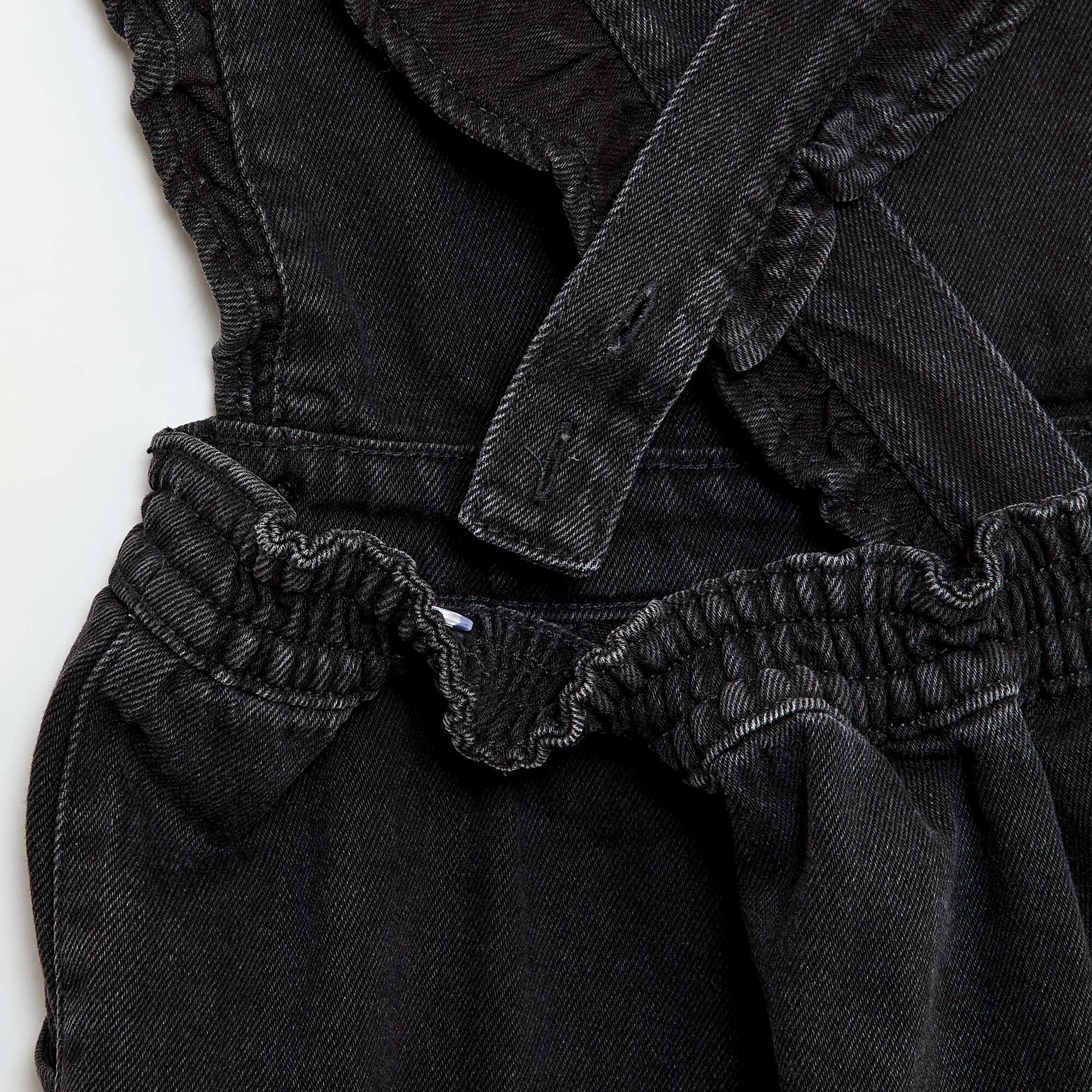 Denim Overalls with Ruffles GREY