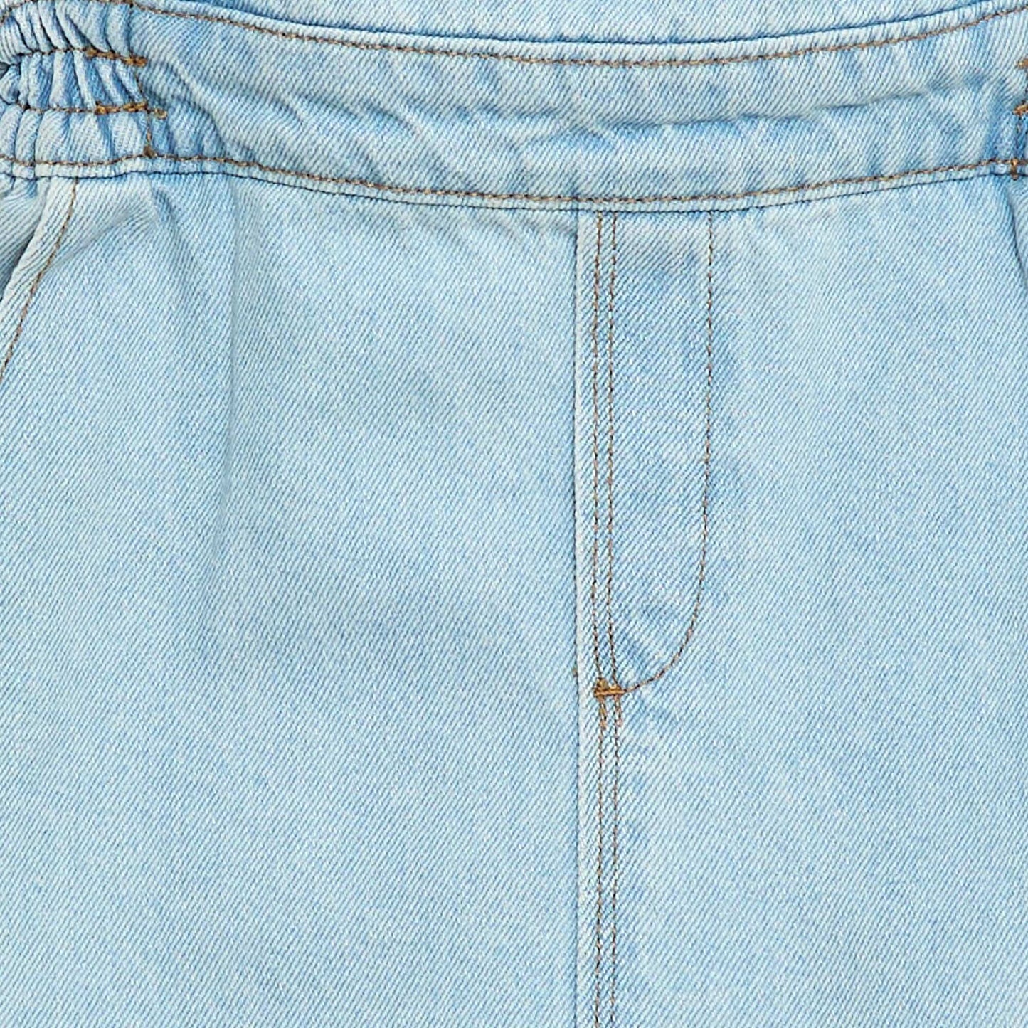 Denim Overalls with Ruffles BLUE