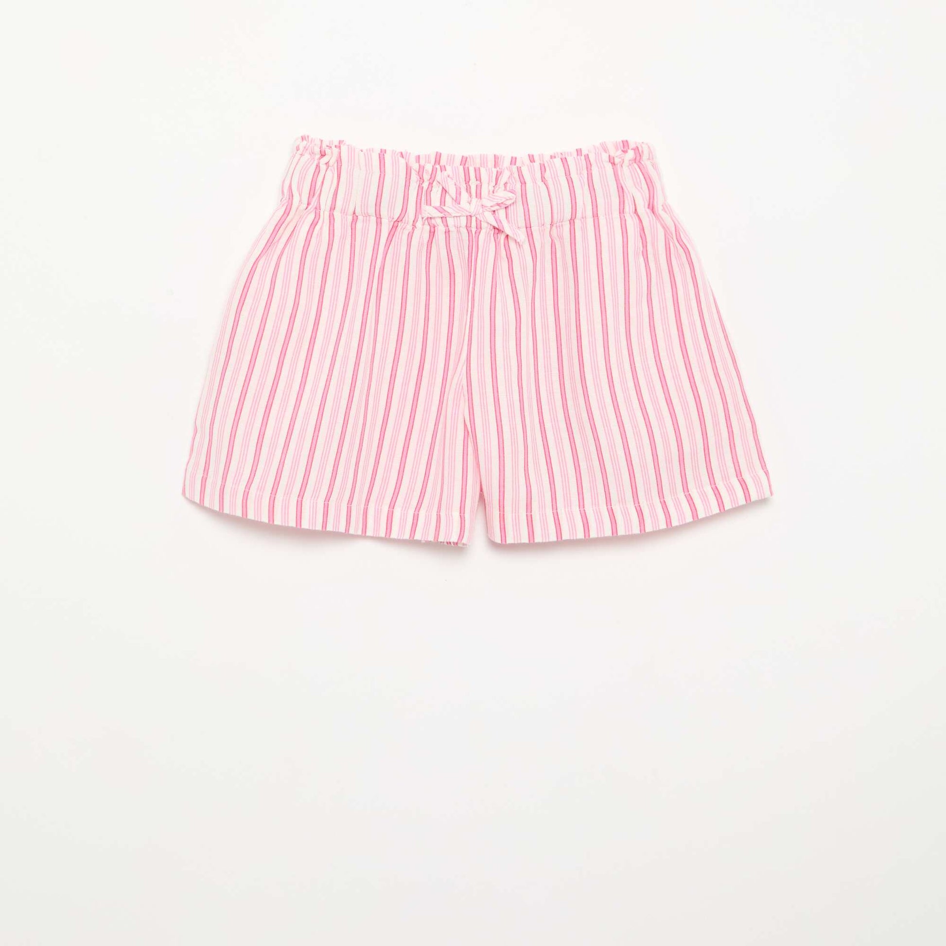 Solid shorts with decorative bow PINK