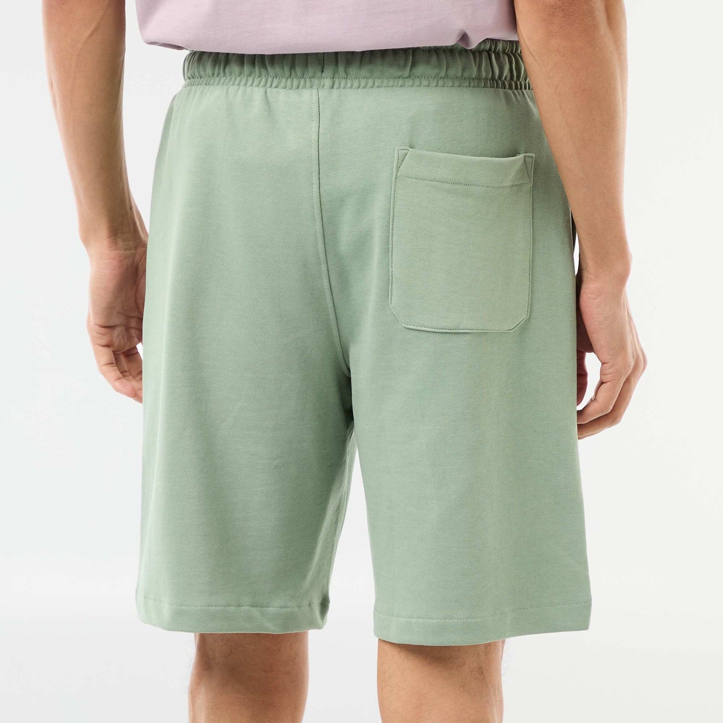 Plain Lightweight Fleece Bermuda Shorts GREEN