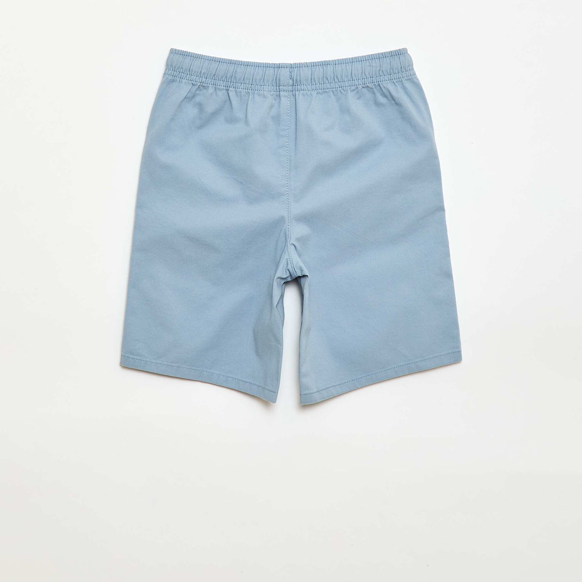 Plain Chino Bermuda Shorts with Drawstrings BLUE