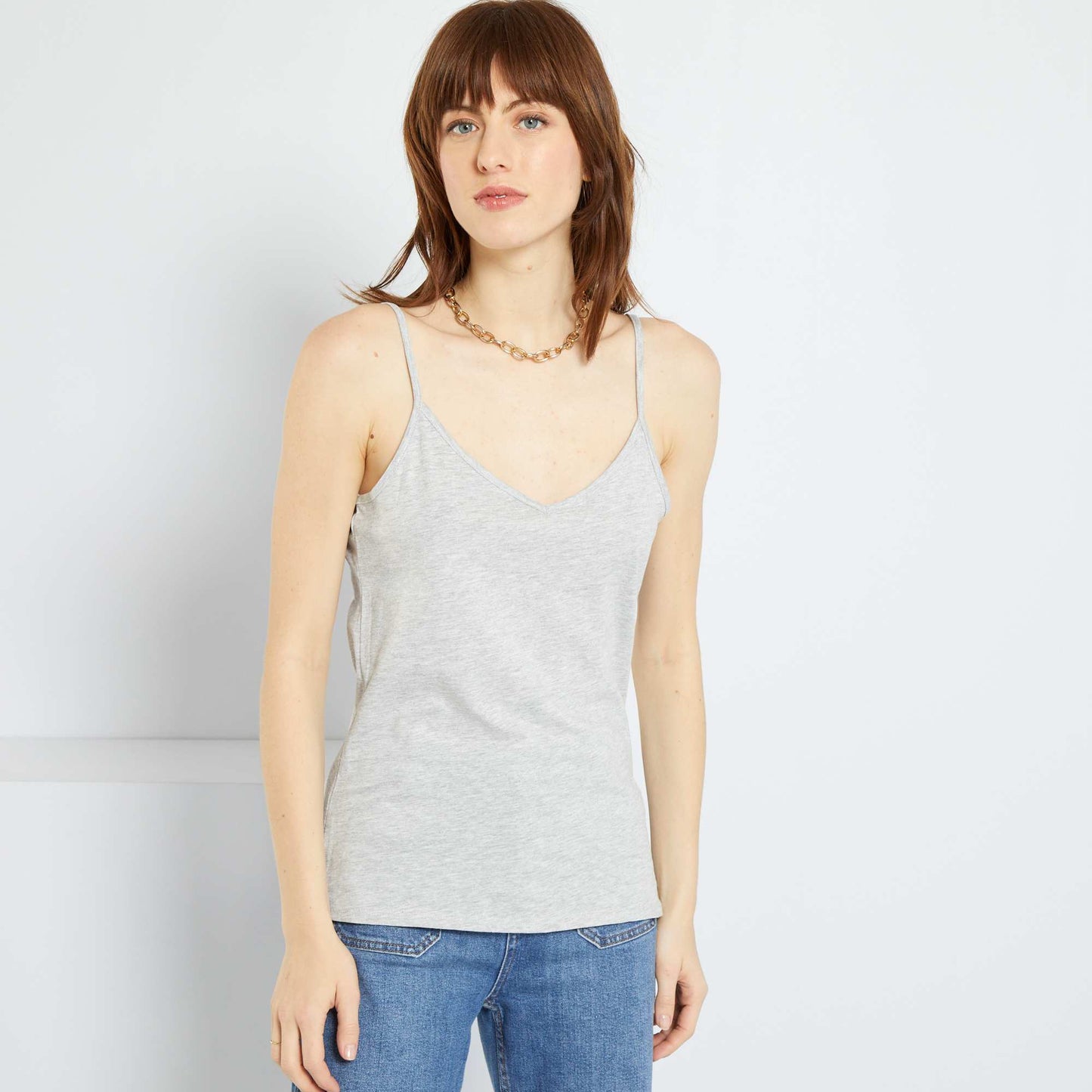 Spaghetti strap top GRIS CH CL