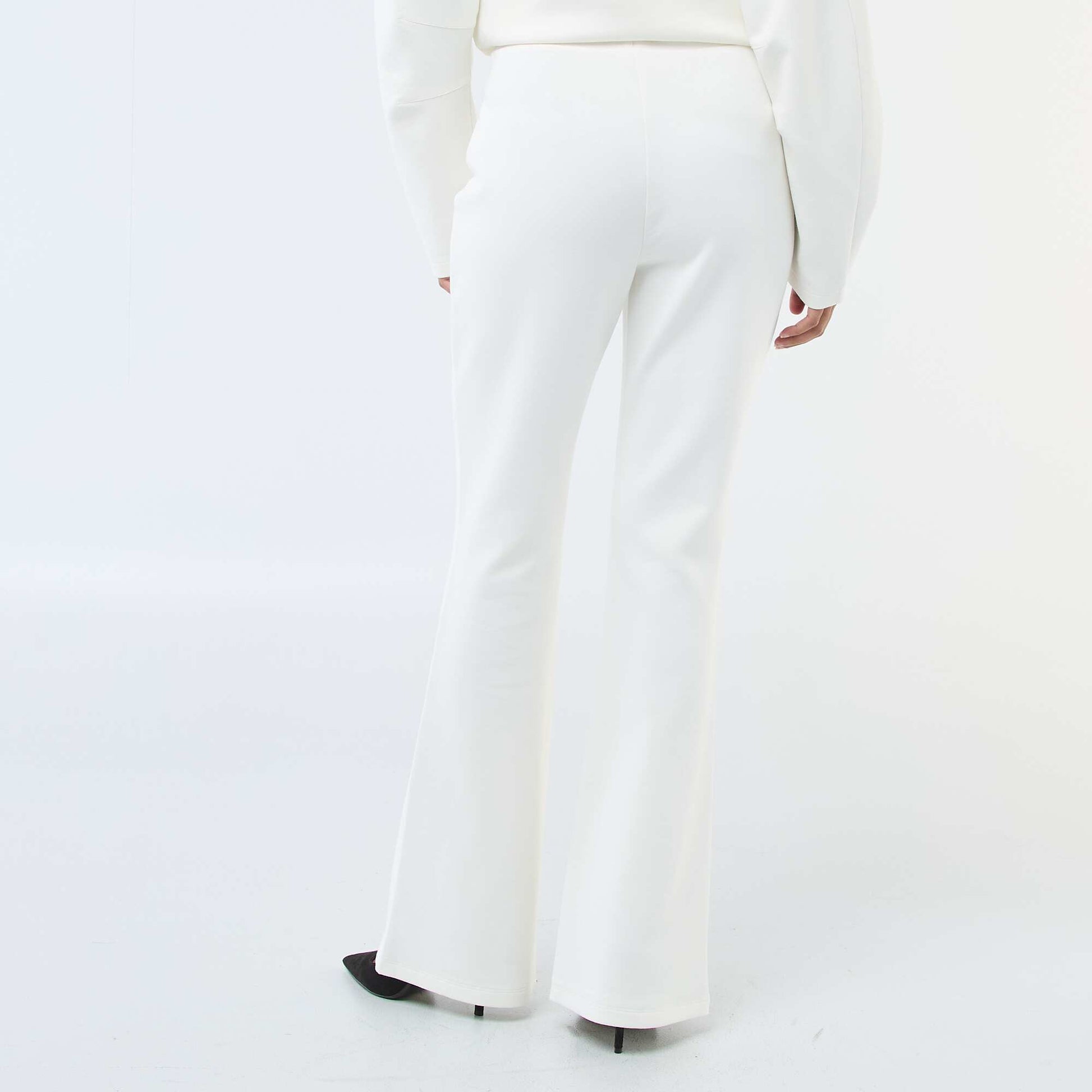 Wide-Leg Light Fleece Pants WHITE