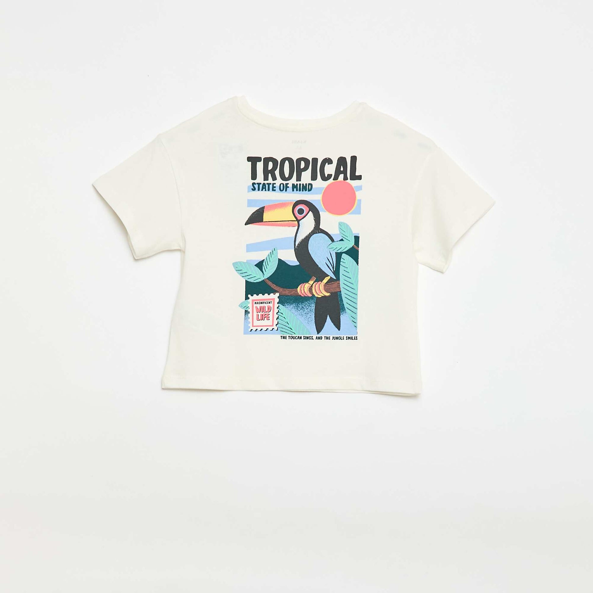 Loose-fit T-shirt with back & chest print WHITE